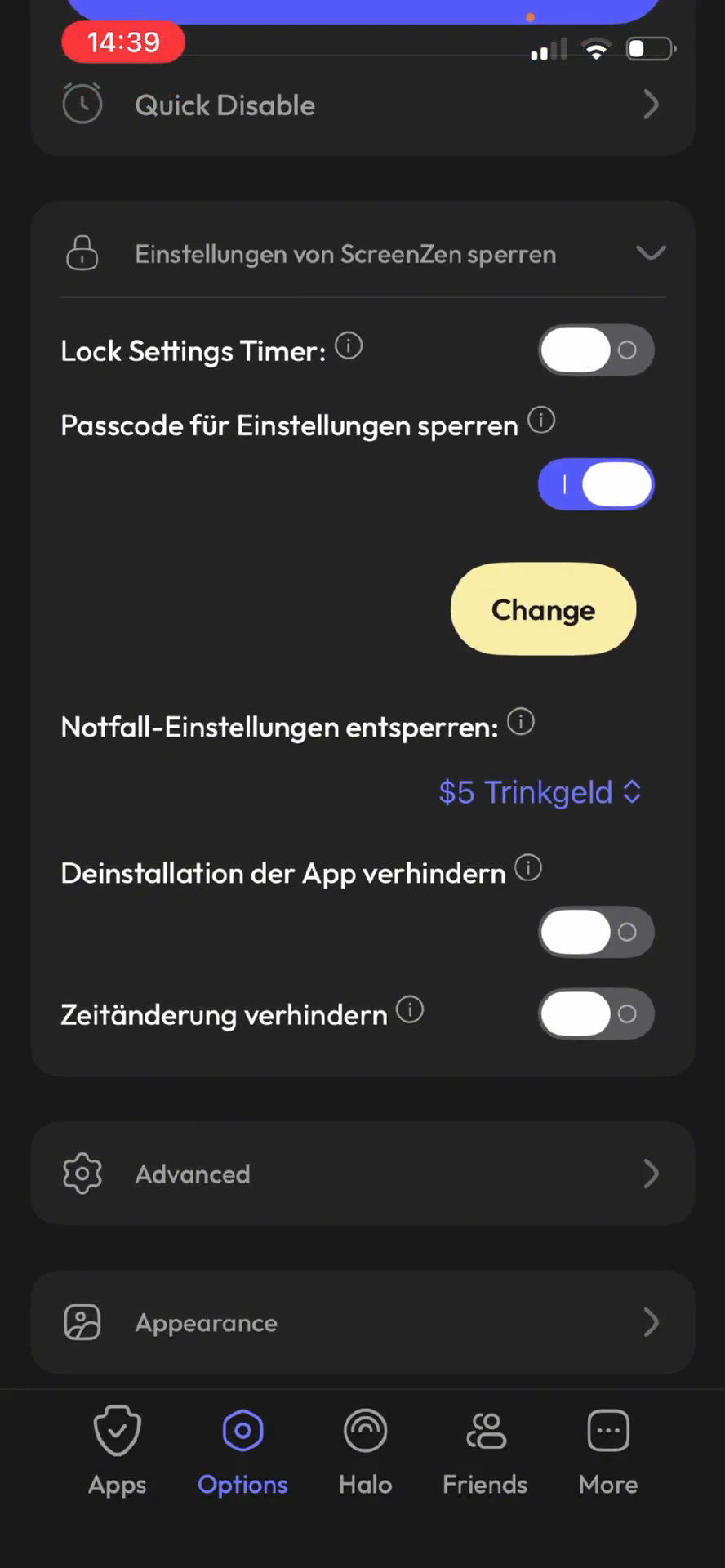 Step #9: Aktiviere den Schalter für Deinstallation der App verhindern.