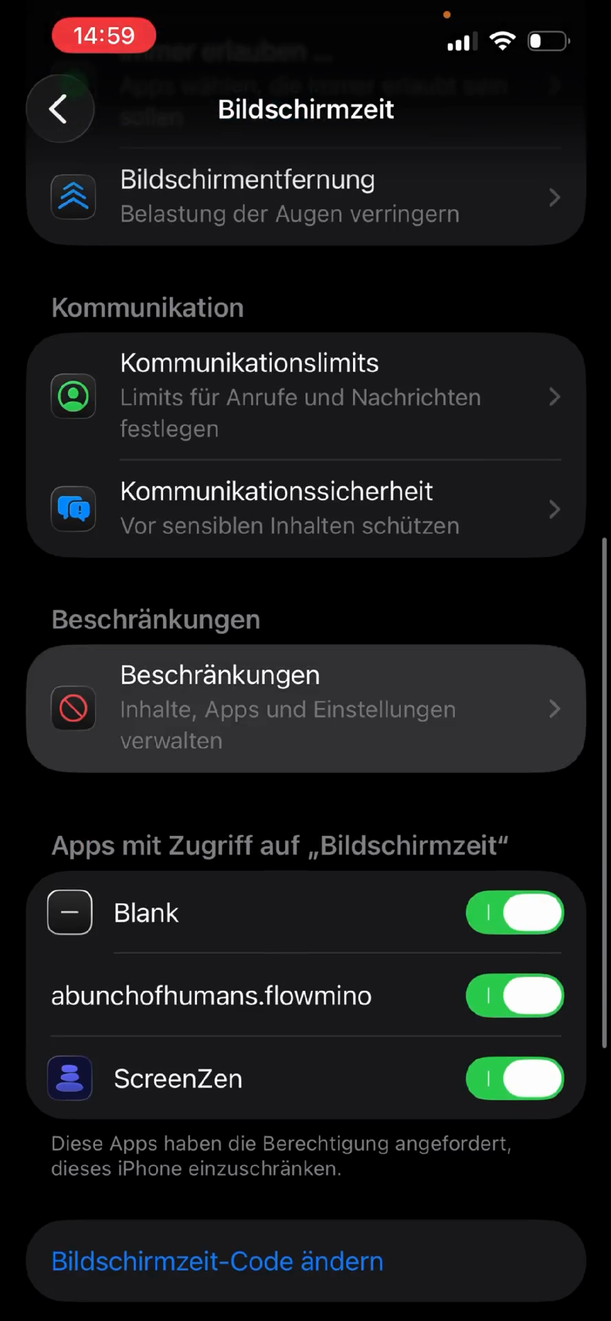 Step #13: Tippe auf Beschränkungen.