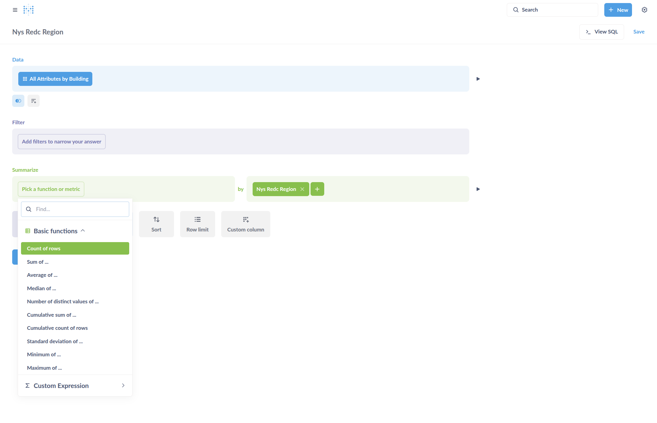 Step #8: Select the summary statistics and columns