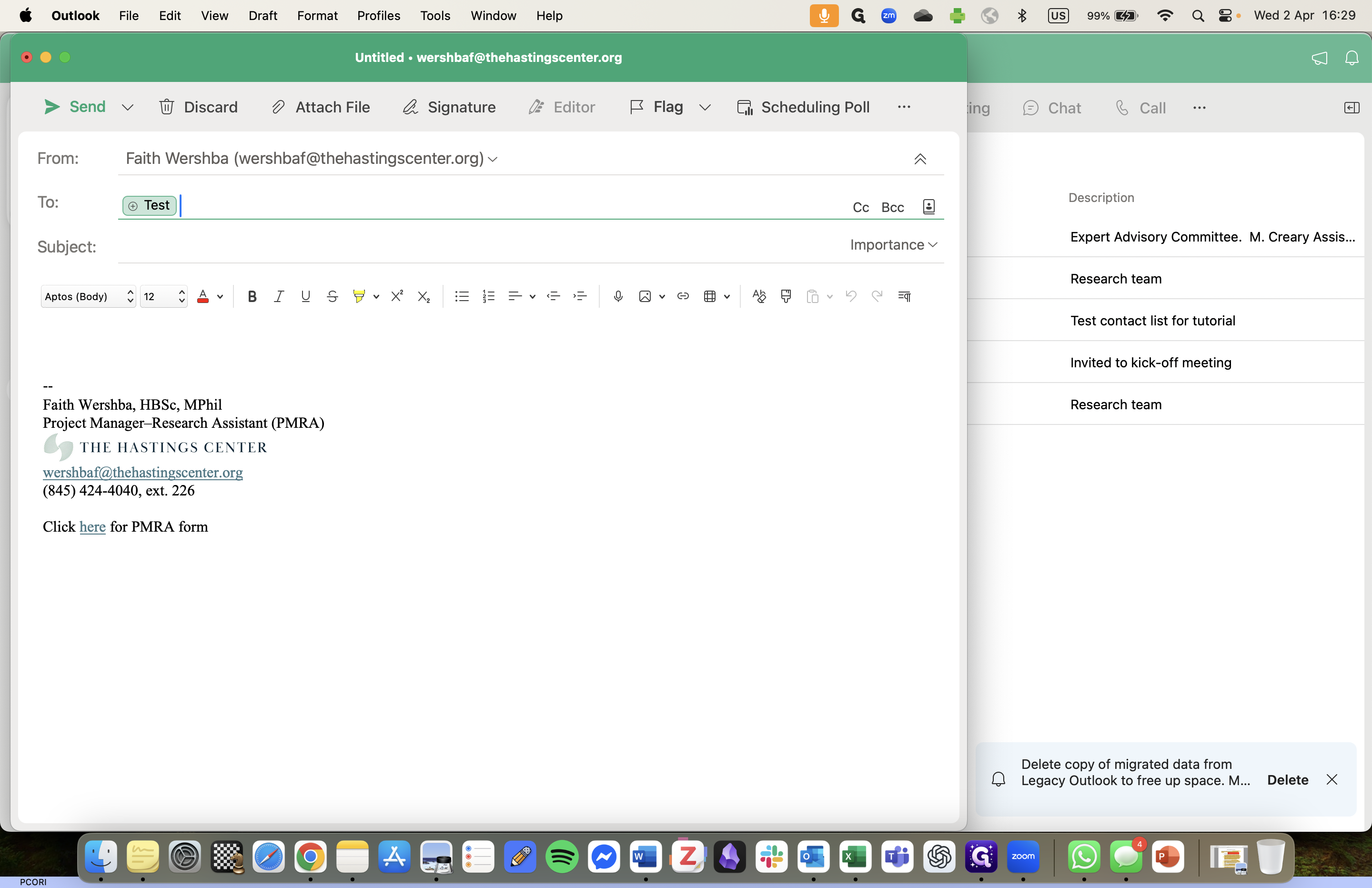 Step #10: Click on "+ Test" to see the emails included.