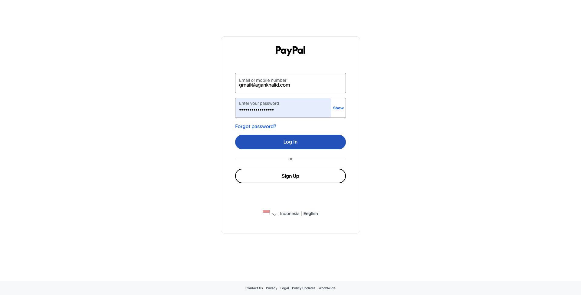 Step #4: Klik "Log In"