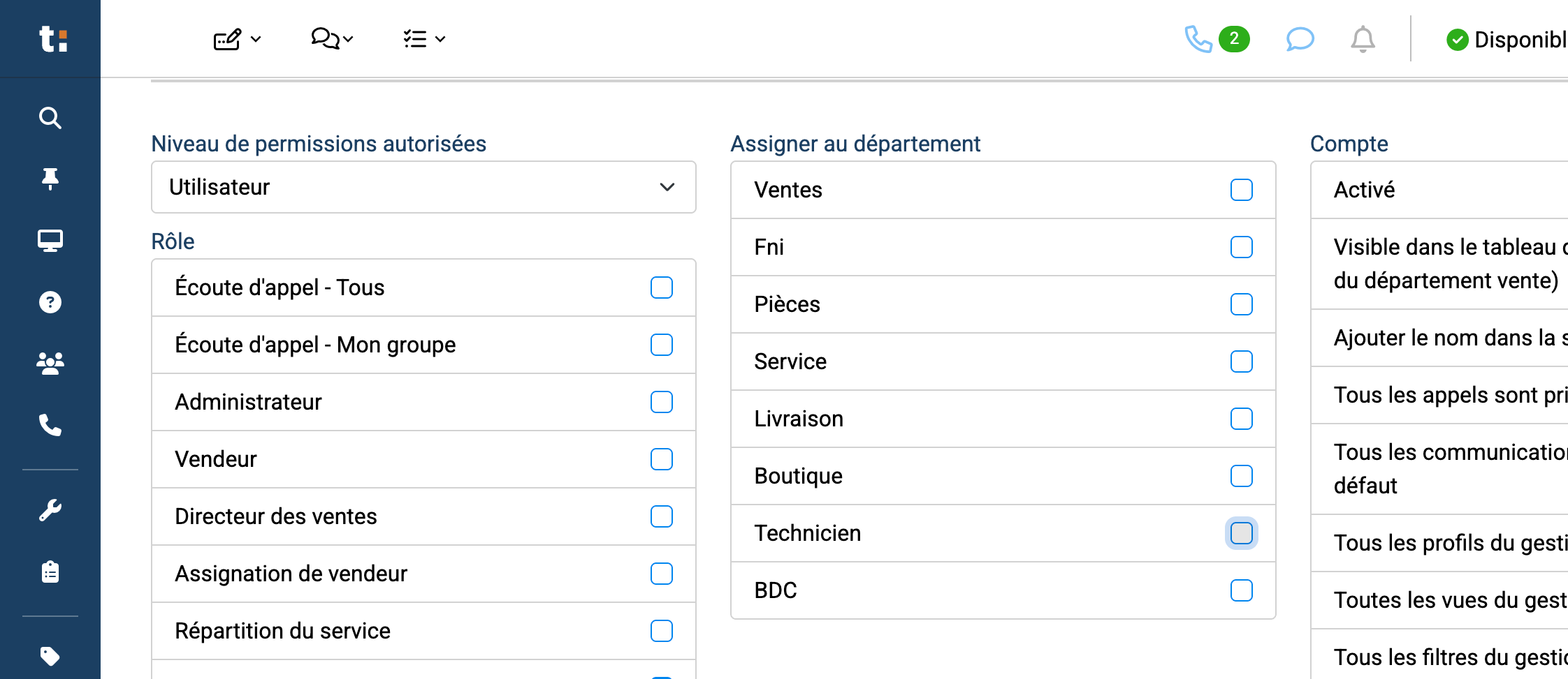 Step #10: Sélectionner le/les bon(s) département(s)