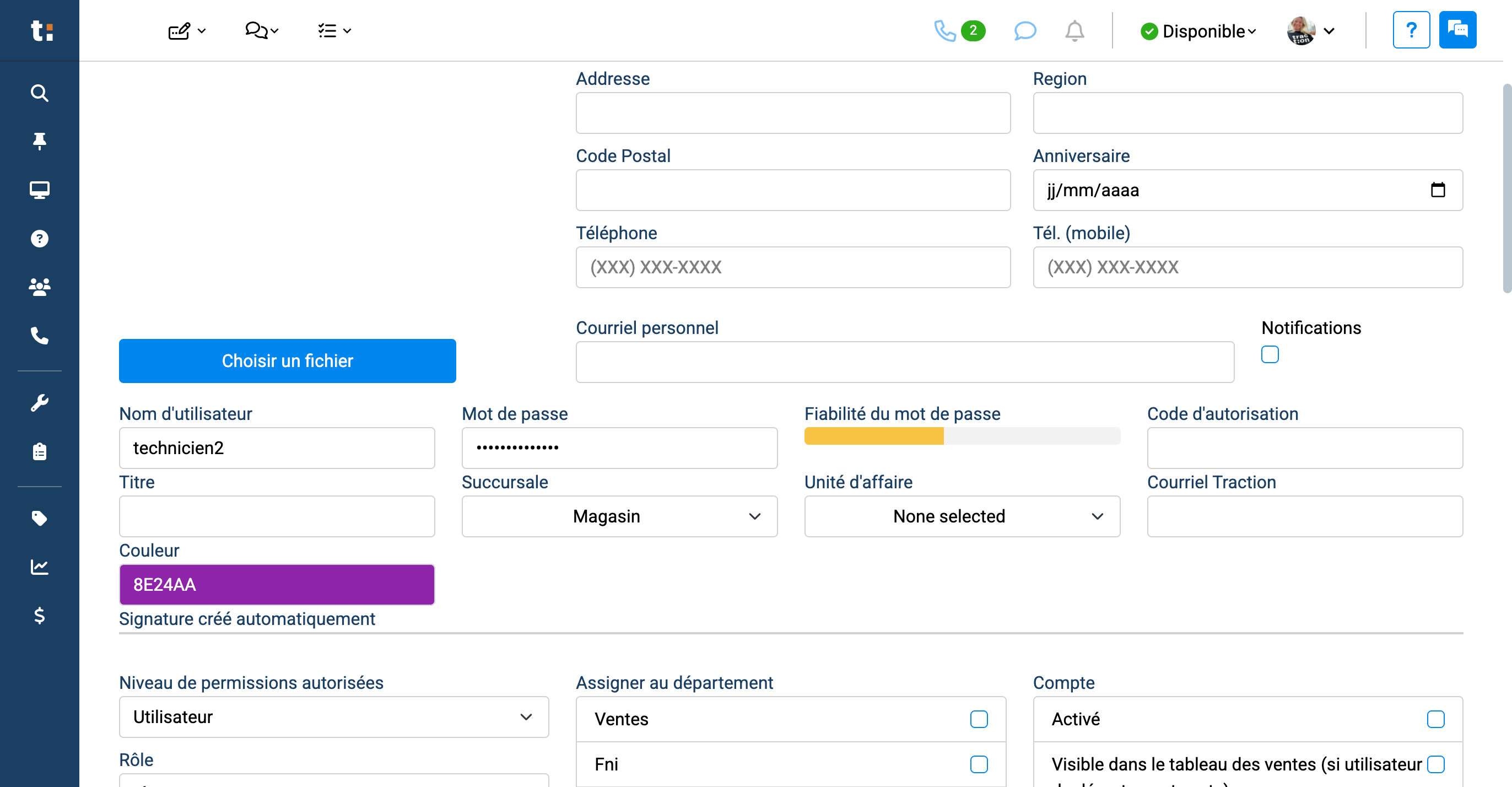 Step #5: Ajouter le nom d'utilisateur (nom et prénom sans espace ni majuscule) et choisissez un mot de passe
