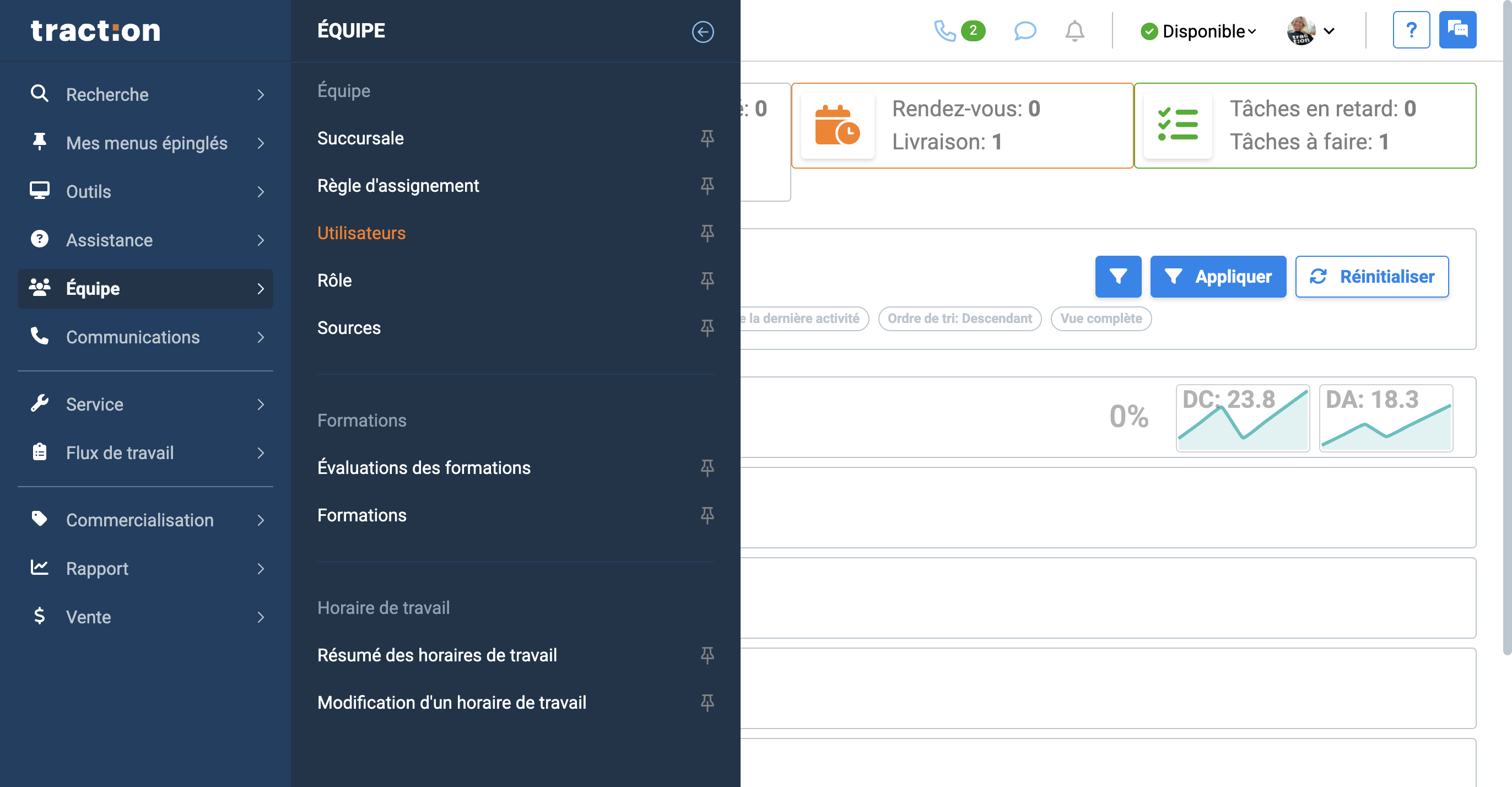 Step #2: Cliquez sur "Utilisateurs"