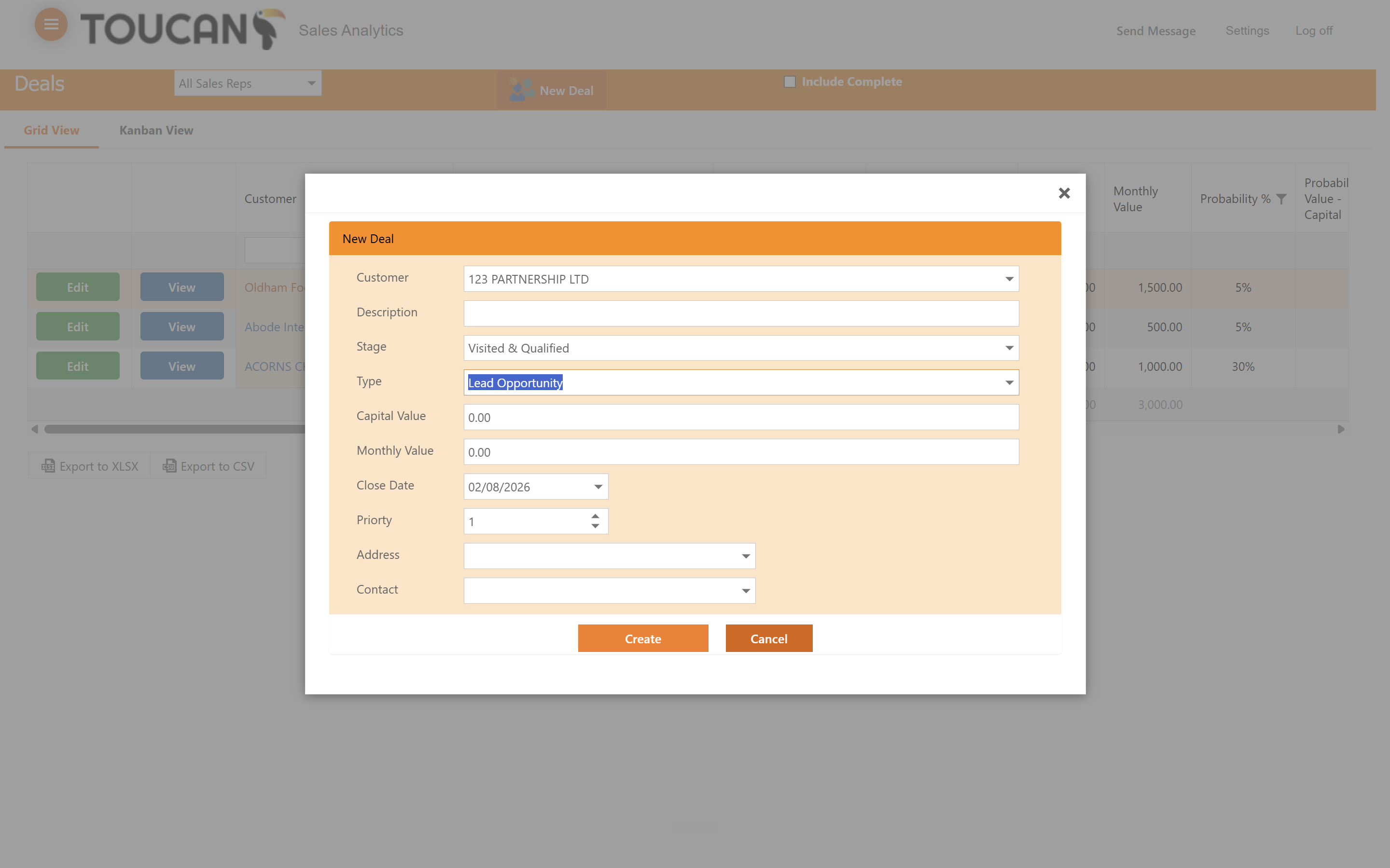 Step #18: Once you have filled in your form, click Create.