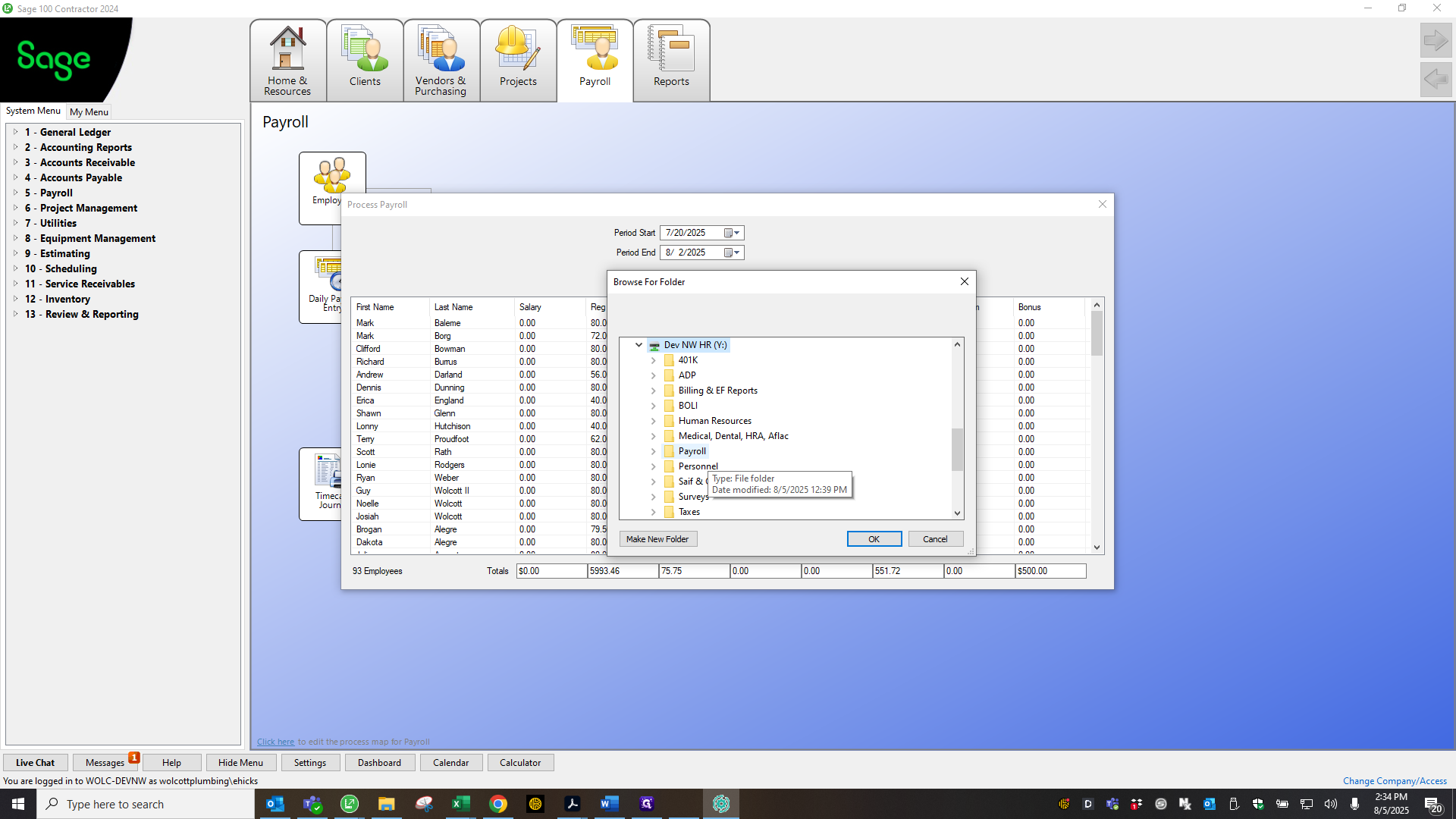 Step #55: Click on "Payroll"