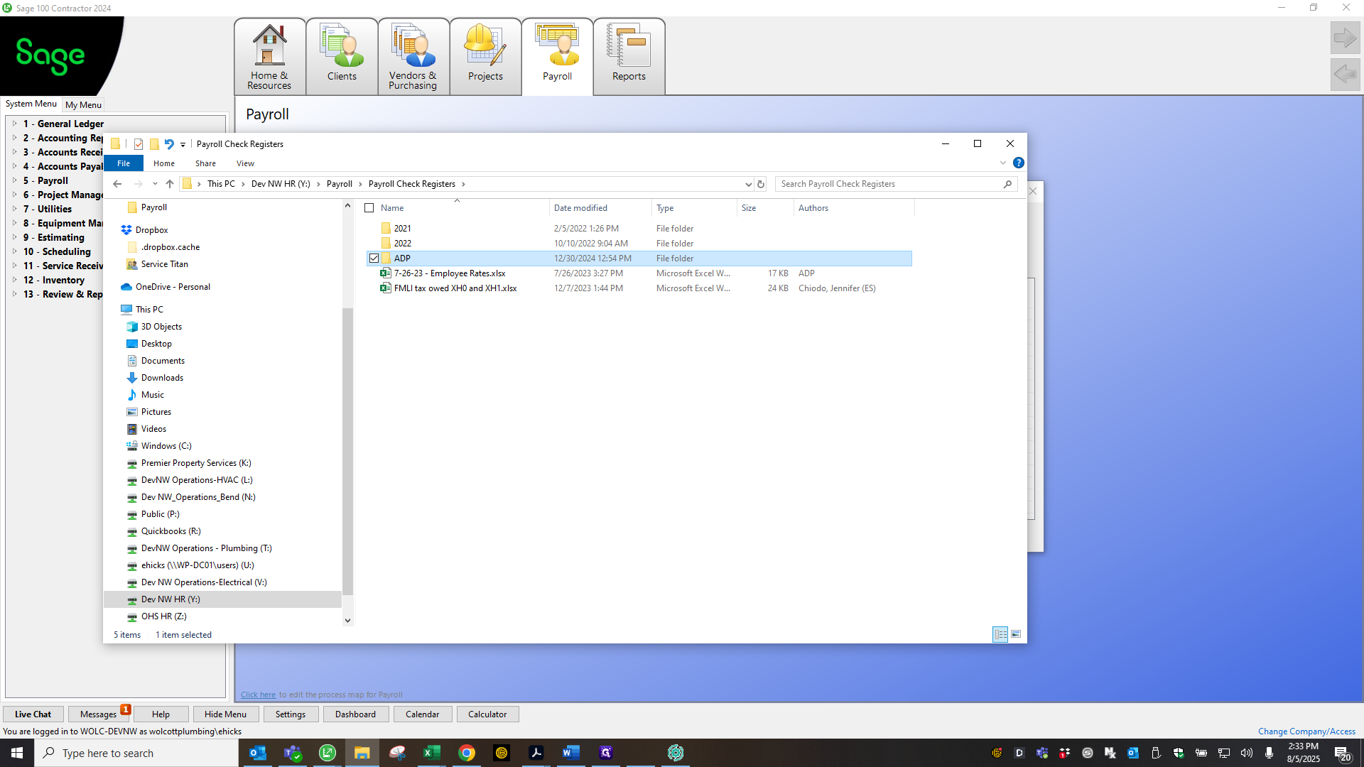 Step #35: Double-click on "7-26-23- Employee Rates.xlsx FMLI tax owed XH0 and XH1.xlsx"