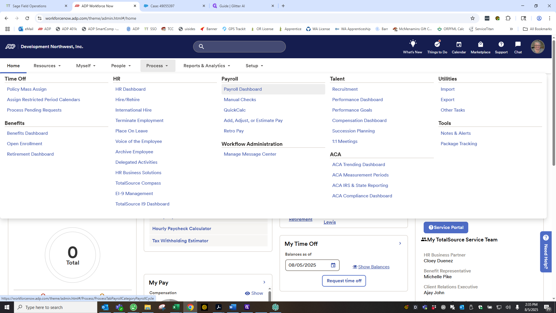 Step #93: Click on "Payroll Dashboard"