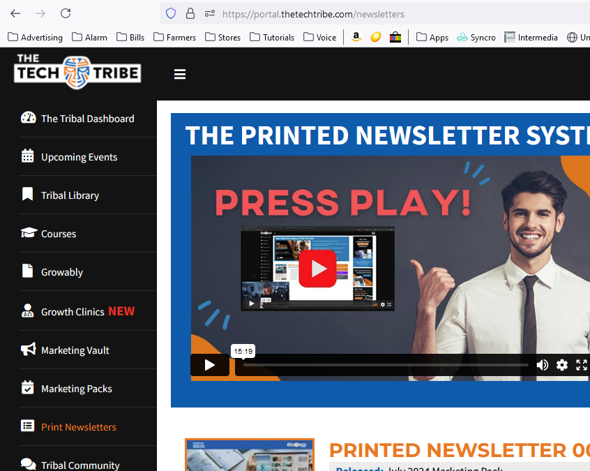 Step #1: Go to portal.thetechtribe.com and log in. Click on "Printed Newsletters."