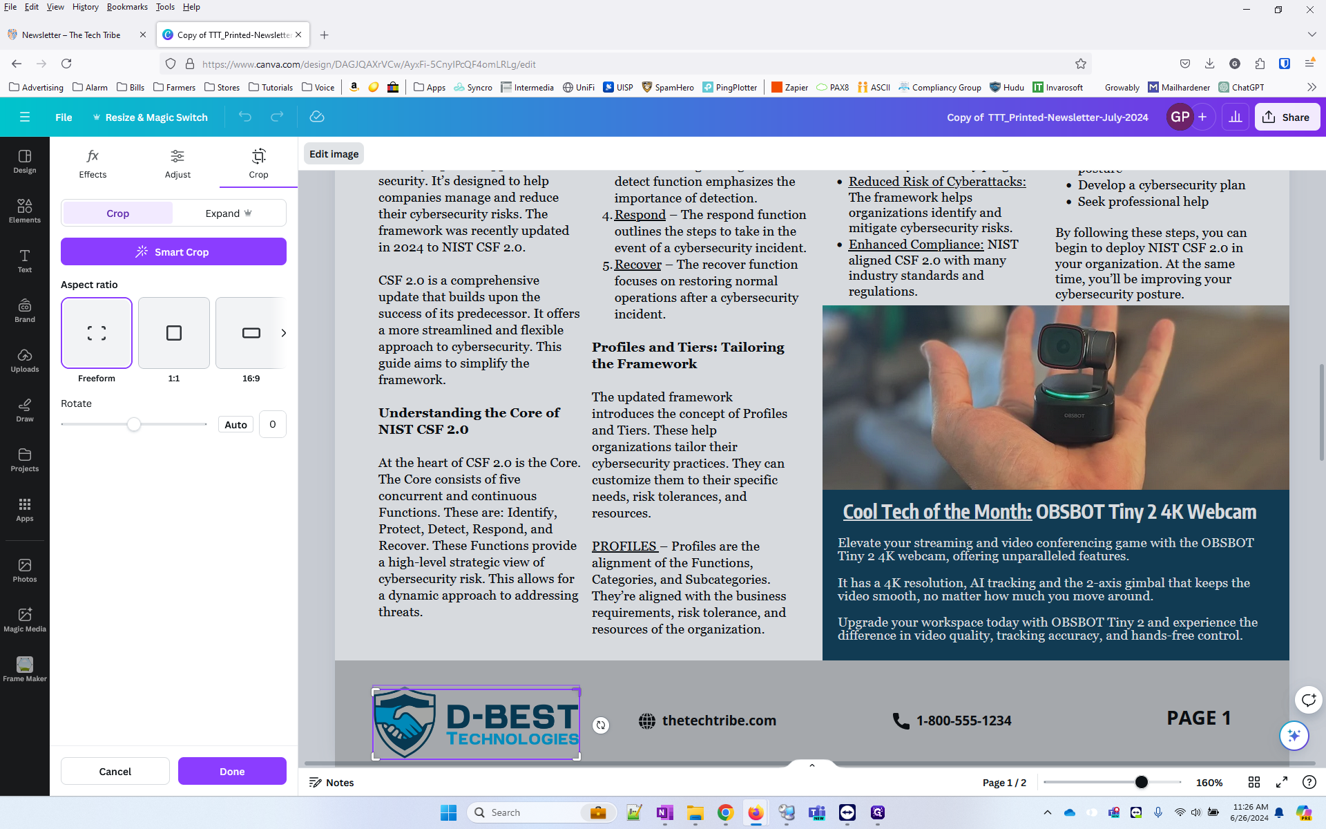 Step #48: Now you can use the box to adjust the crop to full width.