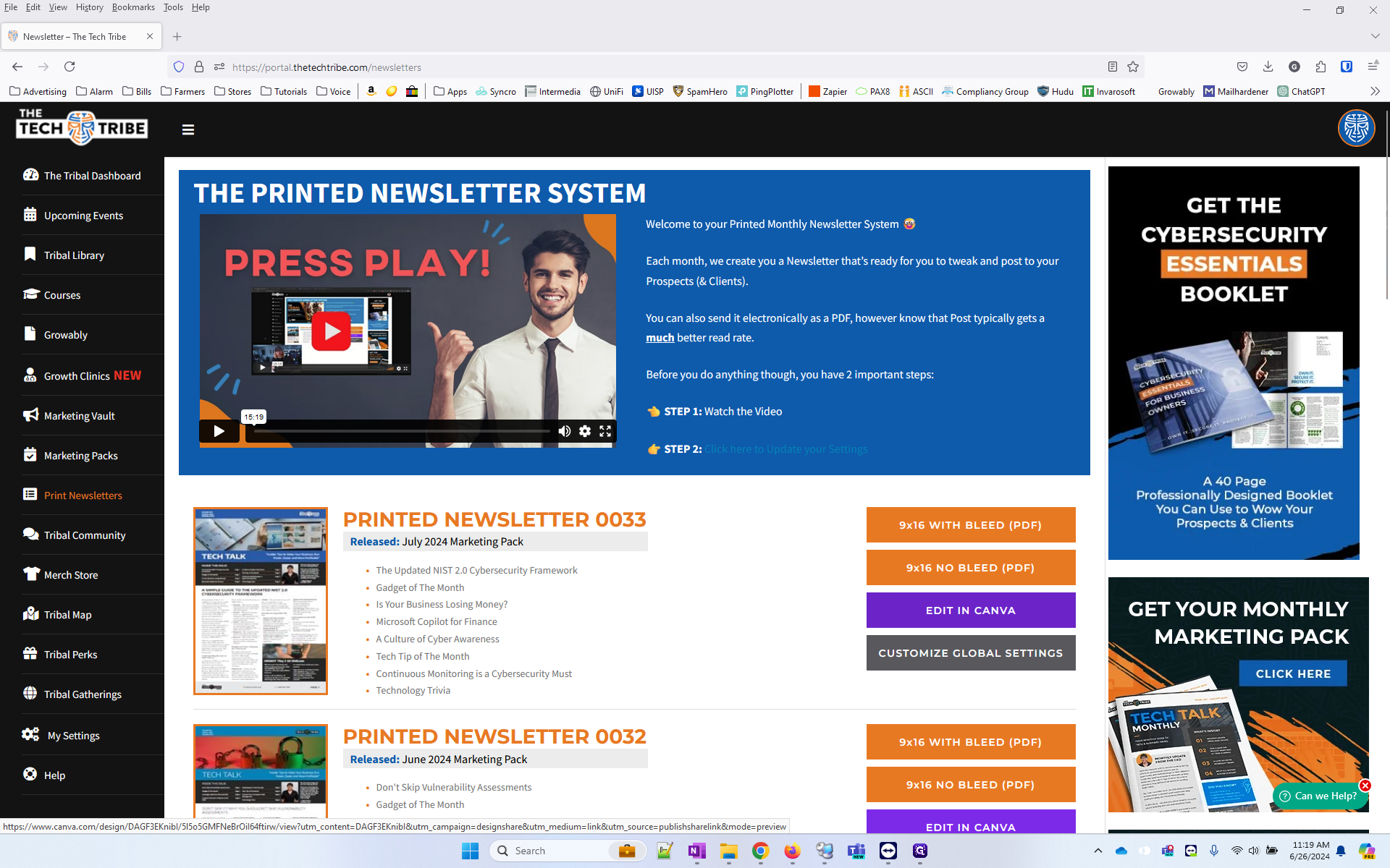 Step #2: Locate the latest newsletter and click "Edit in Canva"