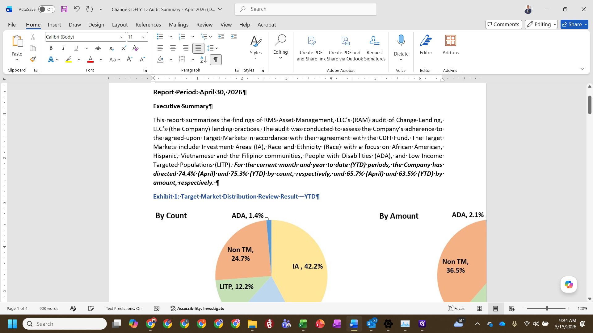 Step #9: In Word, delete the previous month's charts and paste the new charts as a Picture.