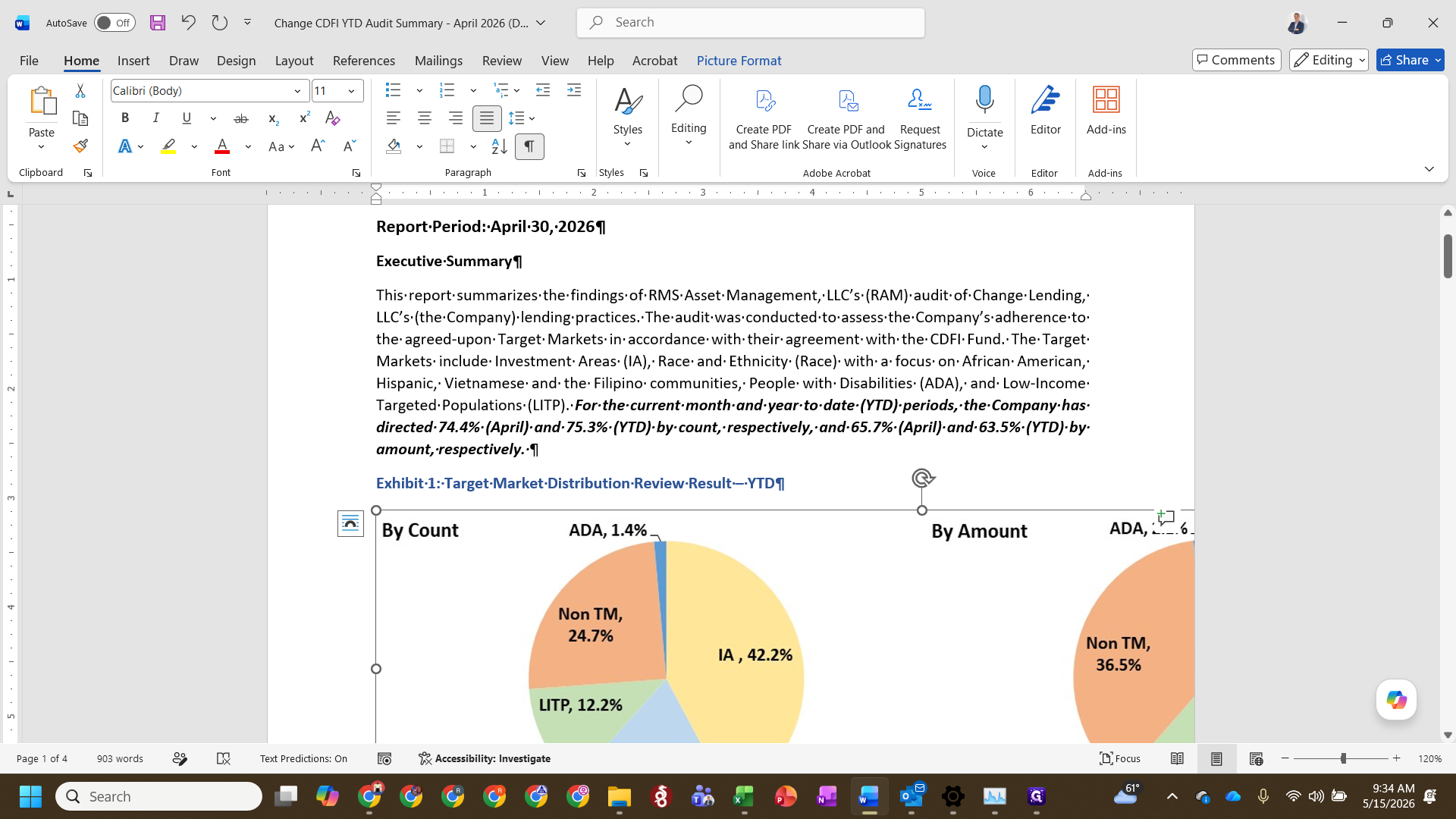 Step #10: Drag the resize handles on the bounding box to scale the charts to an appropriate size.