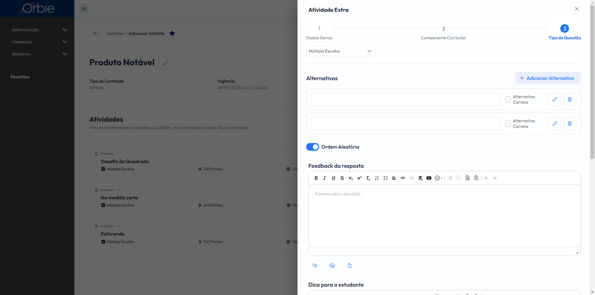 Step #49: Cliquem em "+ Adicionar Alternativa"