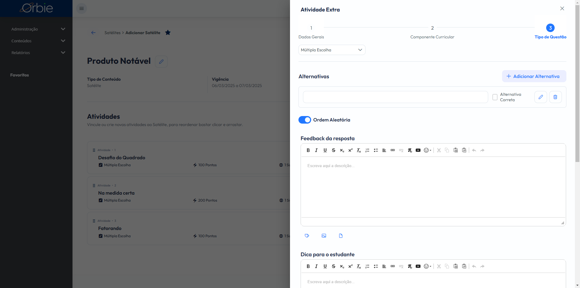 Step #47: Cliquem em "+ Adicionar Alternativa"