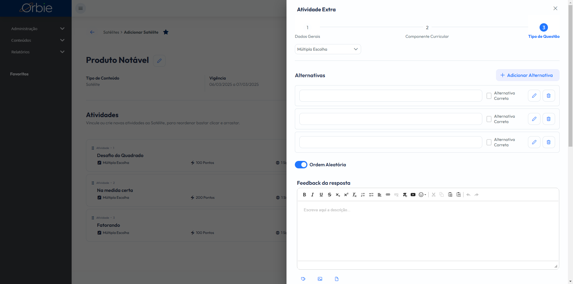 Step #50: Cliquem em "+ Adicionar Alternativa"