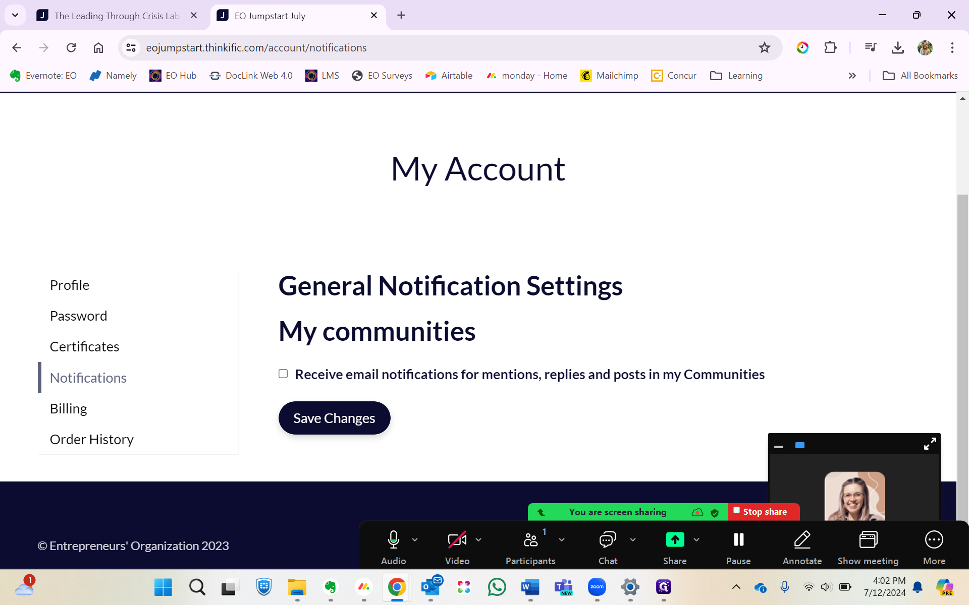 Step #22: Click on "Save Changes"