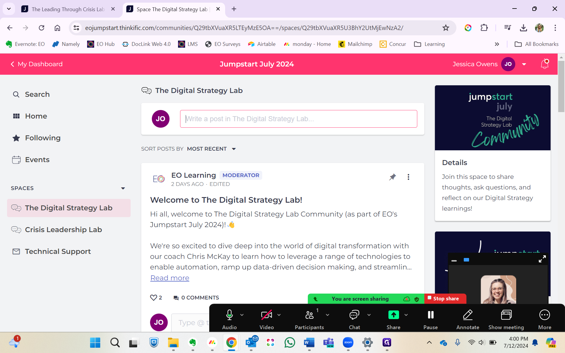 Step #9: Click on "Write a post"