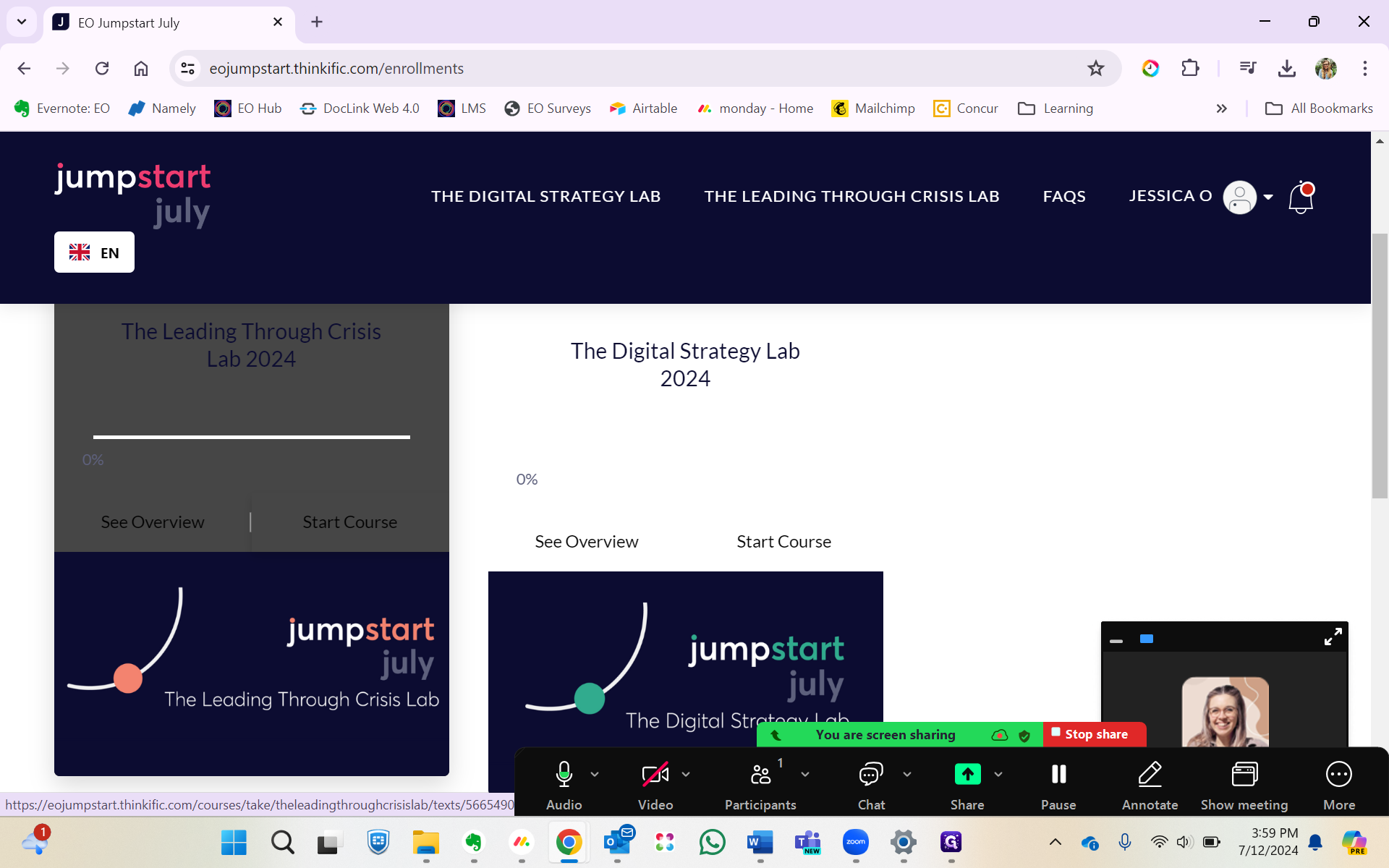 Step #4: Click on "Start Course"