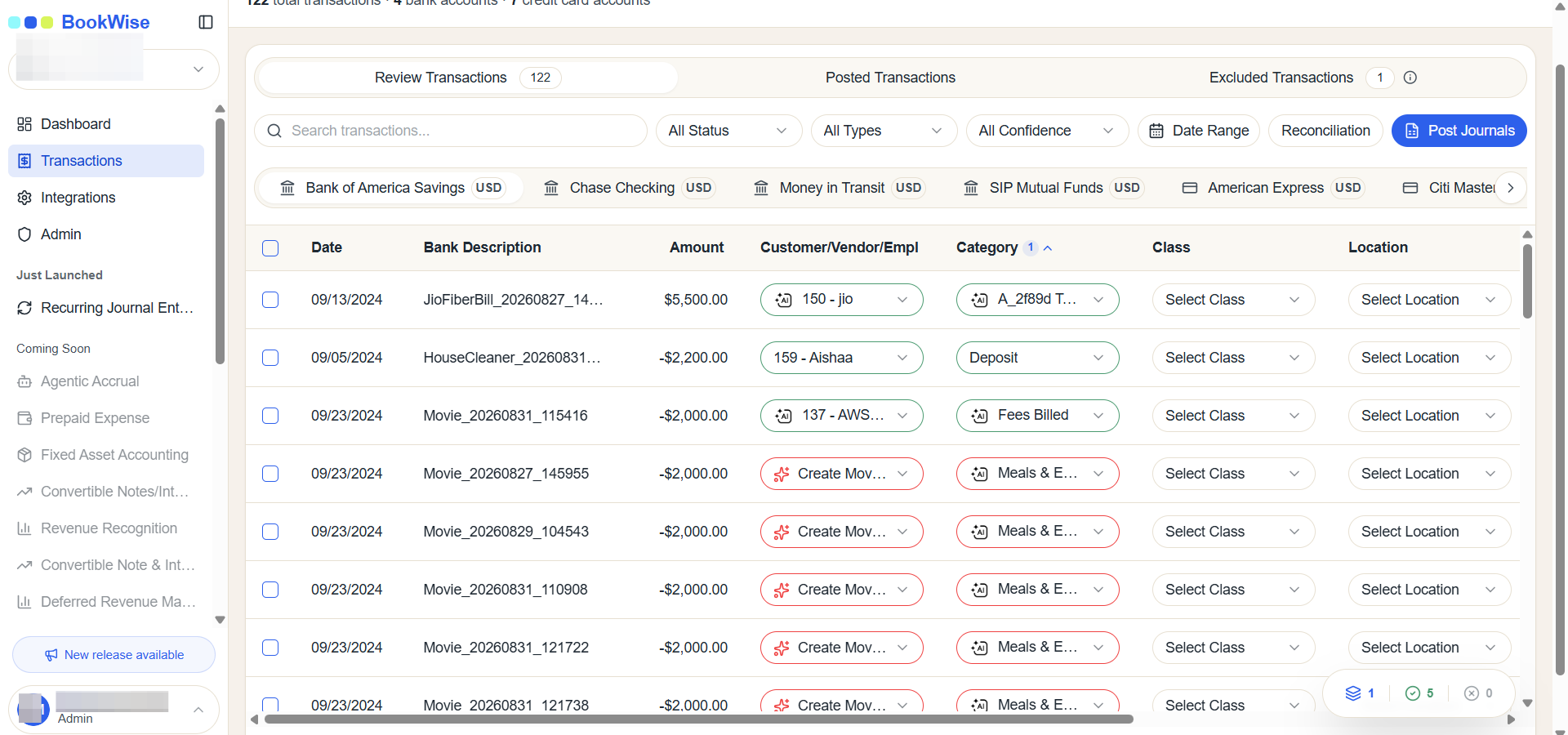 Step #1: Go to Review Transactions tab