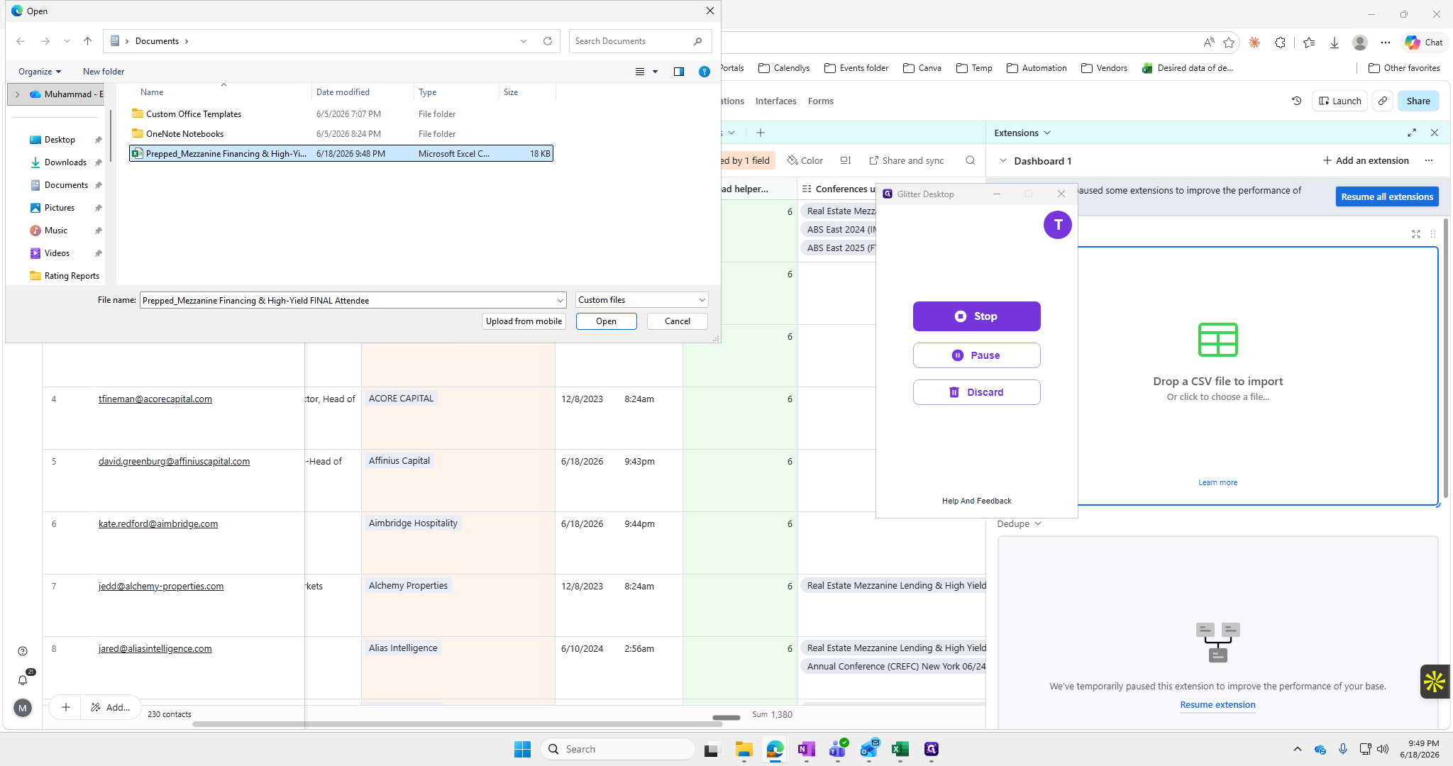 Step #6: Open the CSV import tool and select your prepped CSV file.