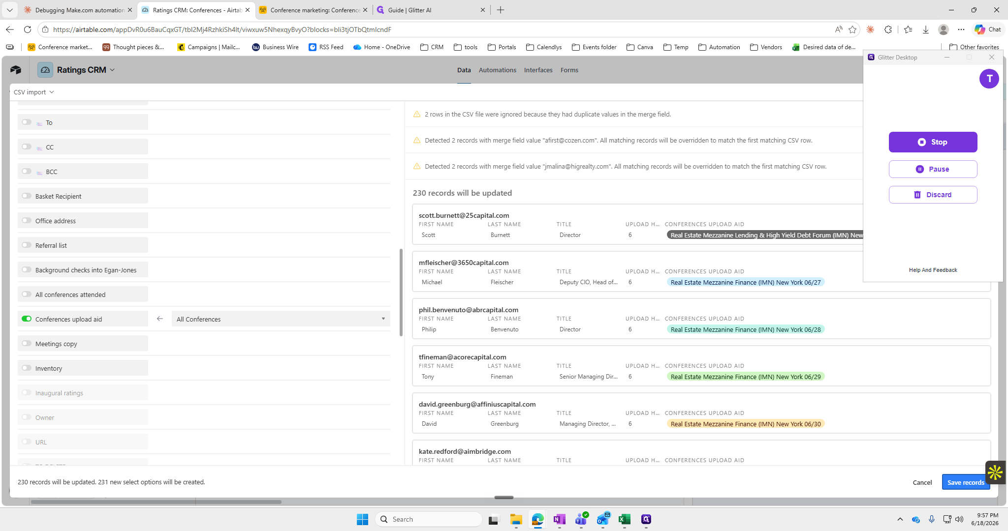 Step #24: Click Save records to update the existing entries.