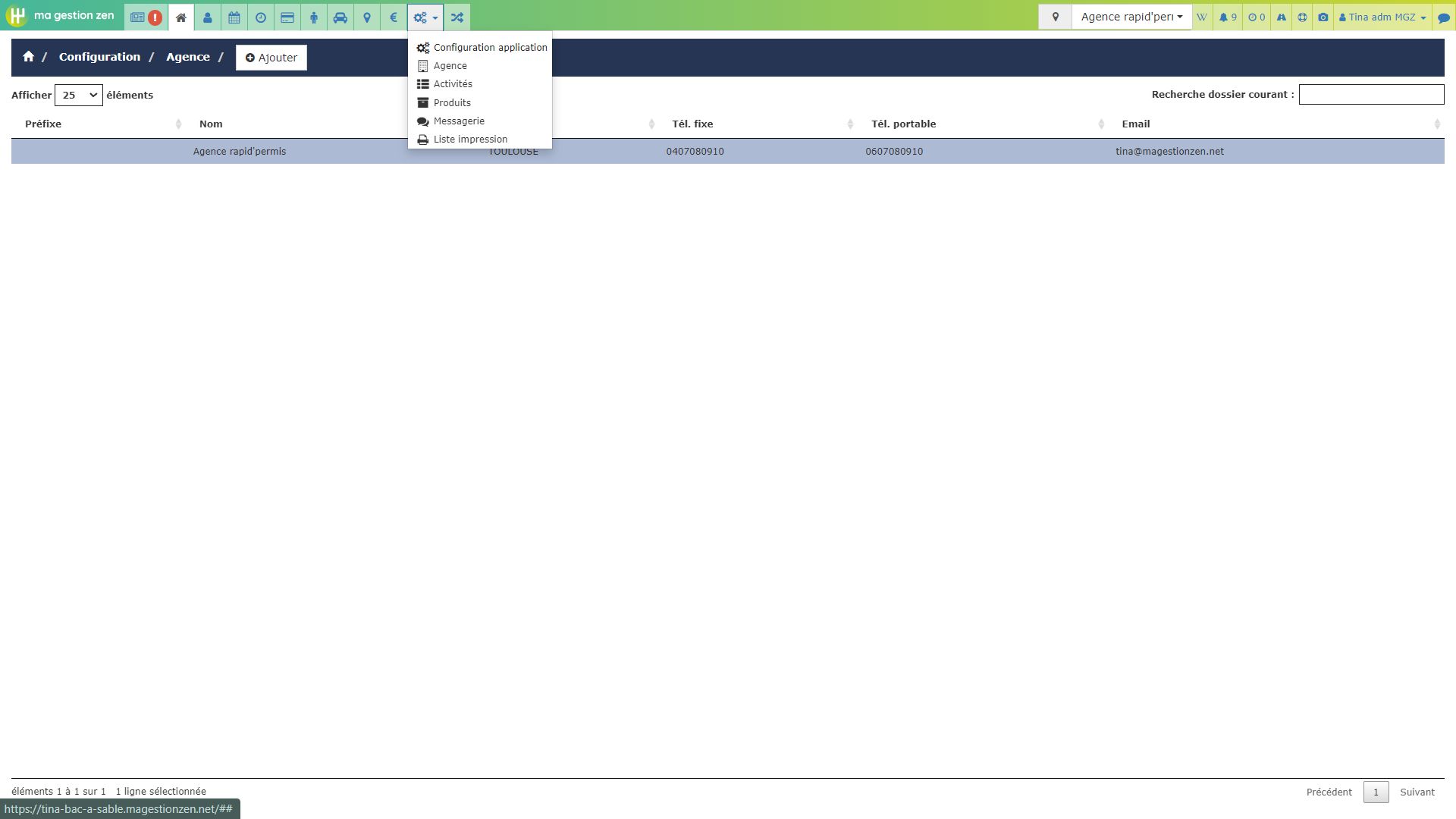 Step #8: Cliquez sur "Configuration application"