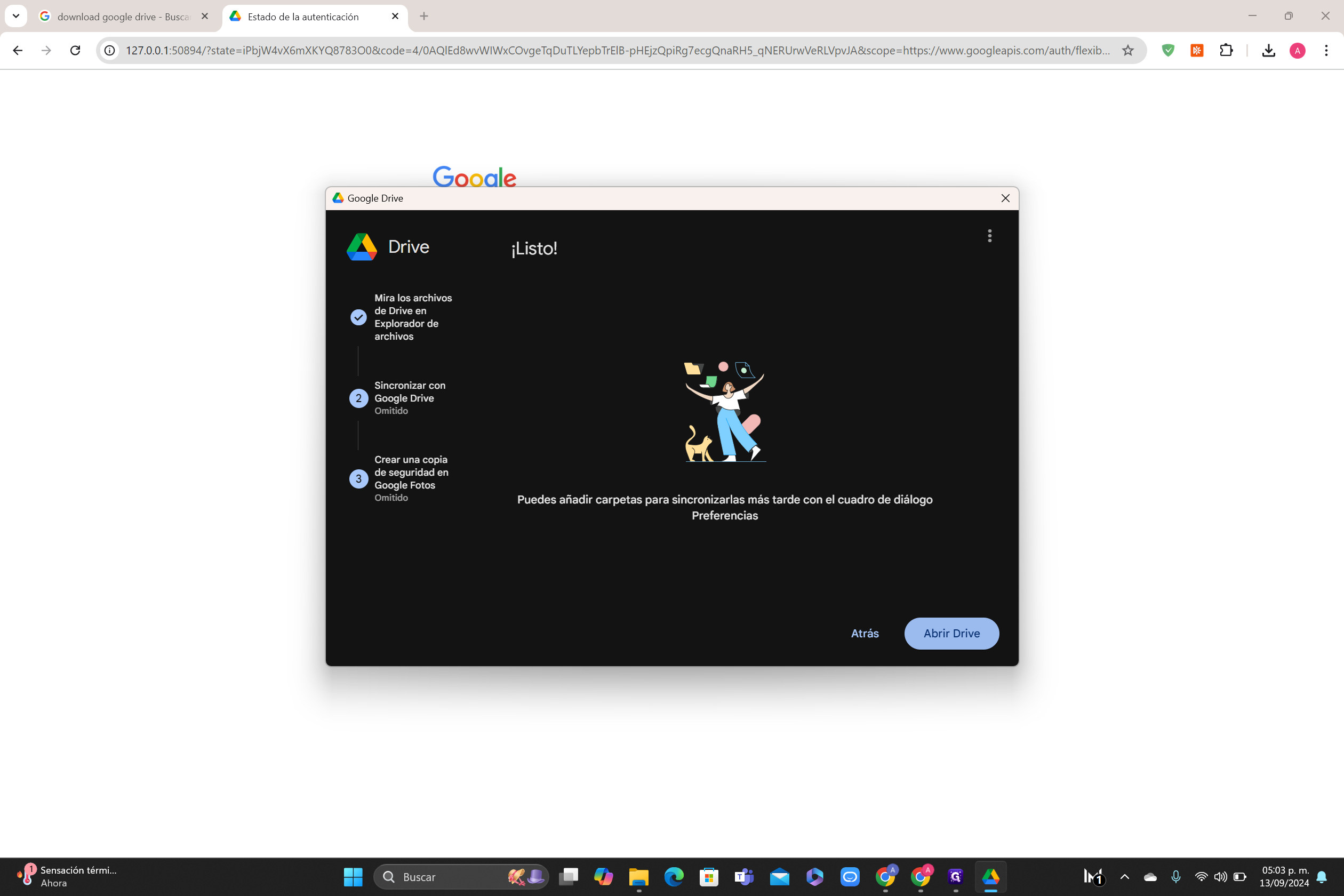 Step #10: Hagan clic en "Abrir Drive"