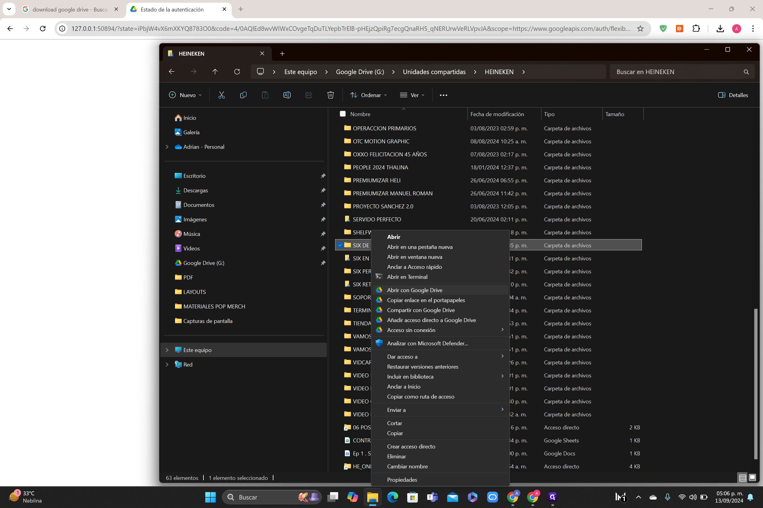 Step #23: Hagan clic en "Abrir con Google Drive"