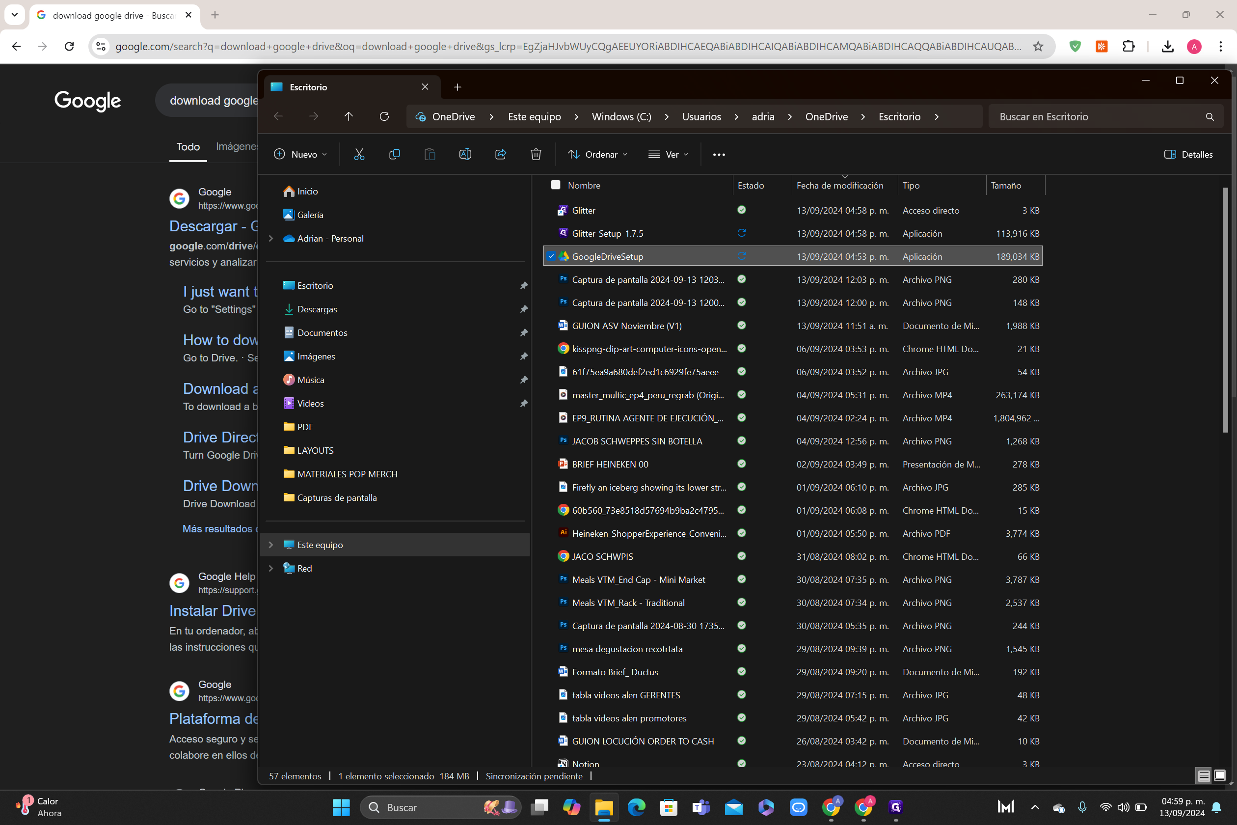 Step #1: Hagan doble clic en "GoogleDriveSetup"
