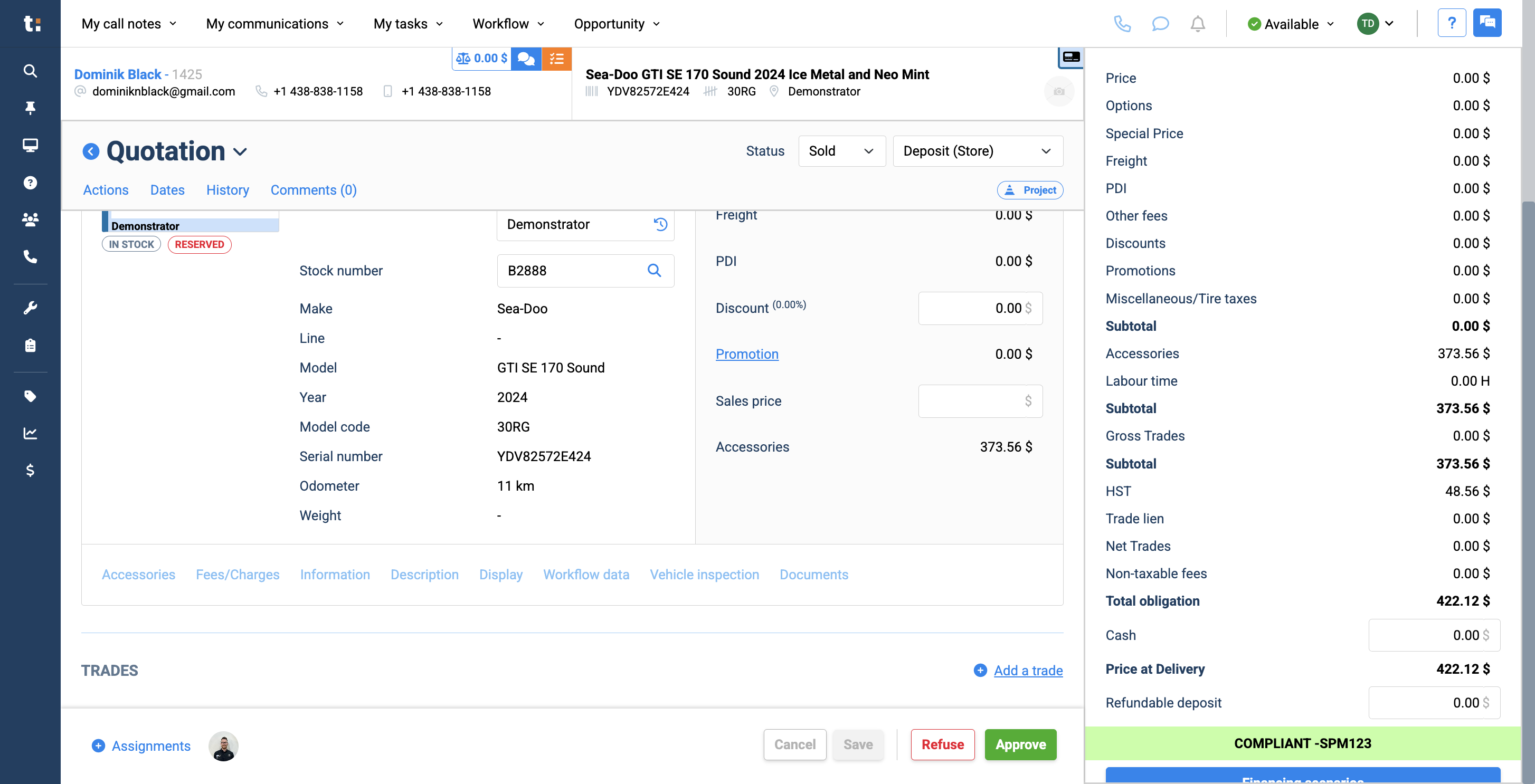 Step #4: Once I’ve done this, if I scroll down below my opportunity, I can see that the Workflow Data tab has appeared.
