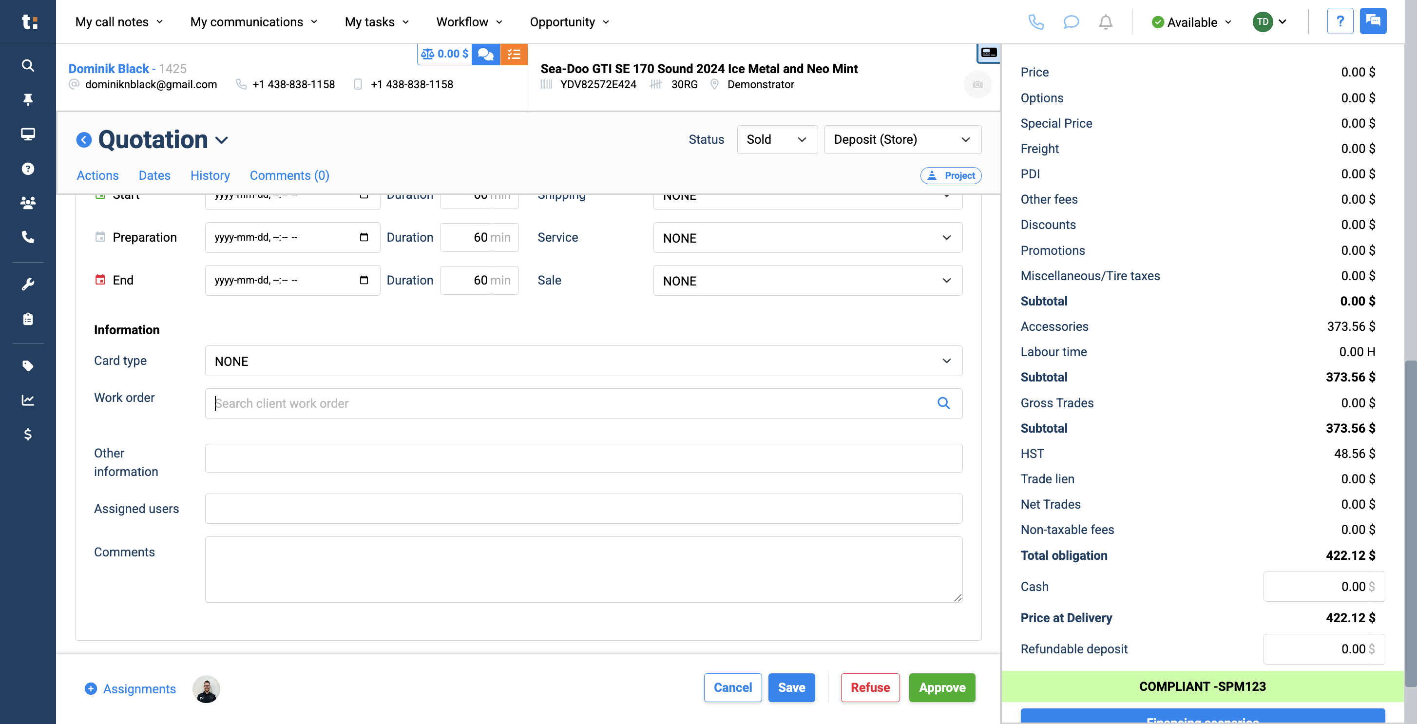 Step #13: You can also assign a work order to it.