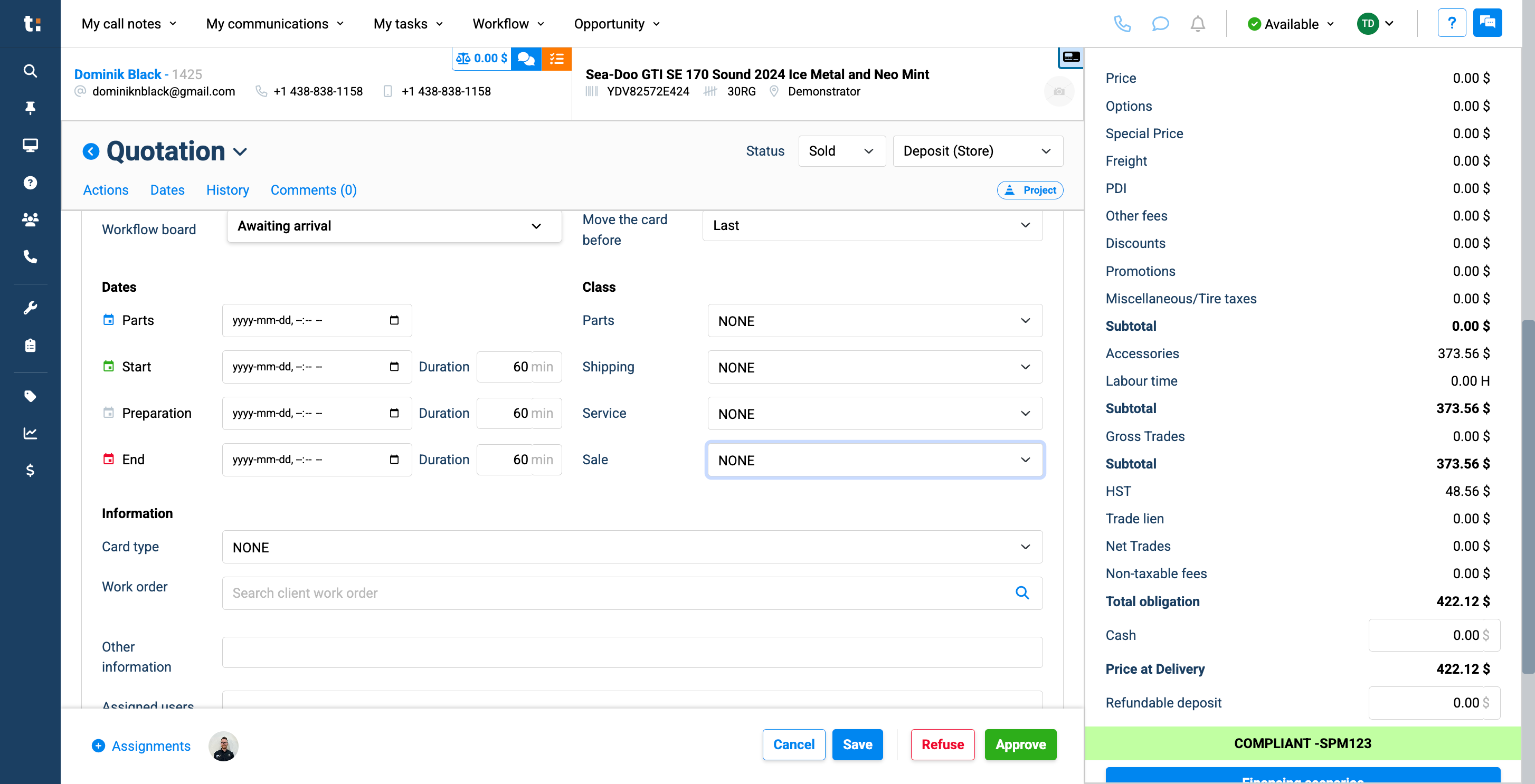 Step #11: Next, we have our class section. We have already set different icons for each class type in every department. This will add various icons to your card, allowing for more status options. This helps everyone communicate more smoothly throughout the dealership.