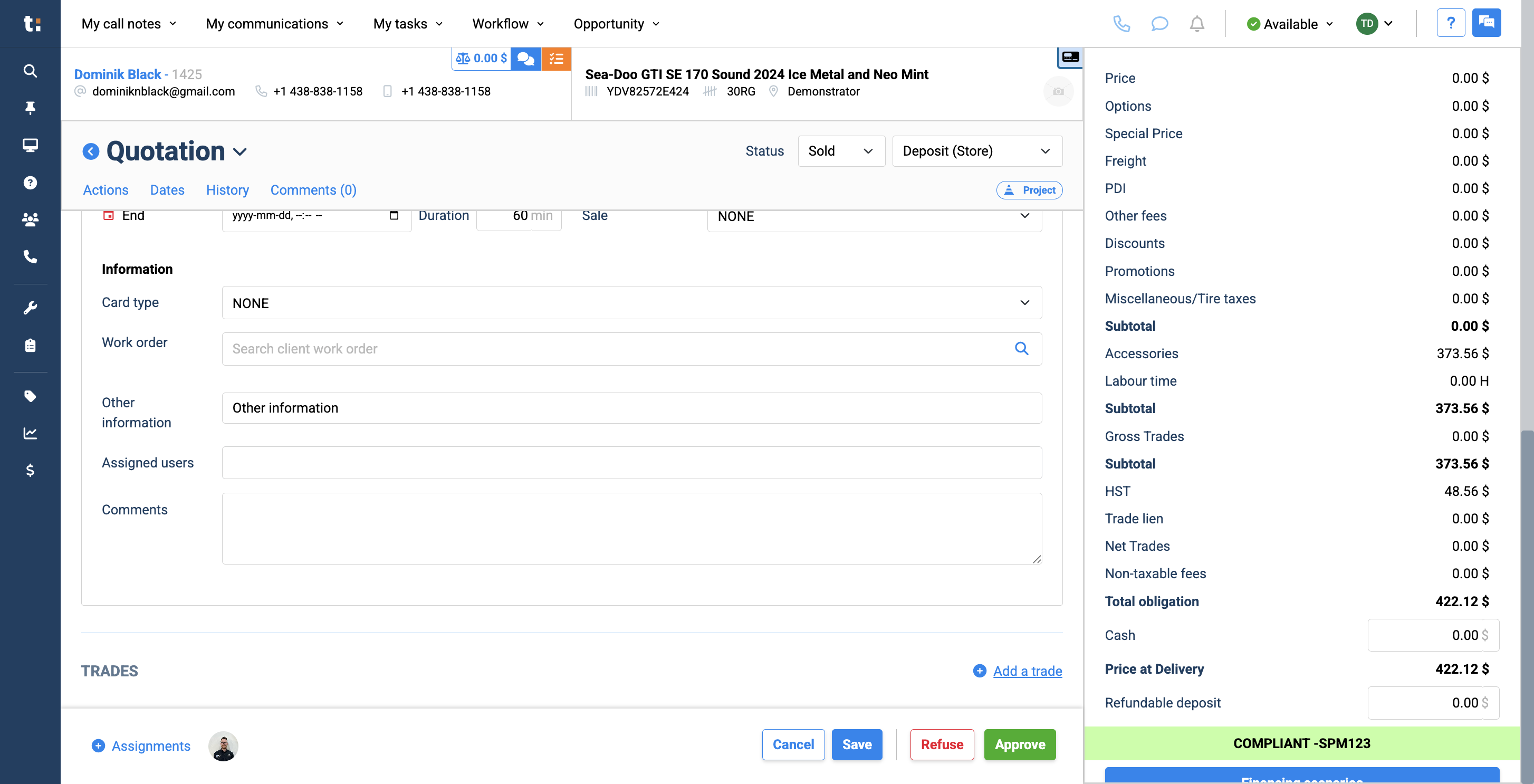 Step #16: You can also assign other users to this card and add any comments you want.