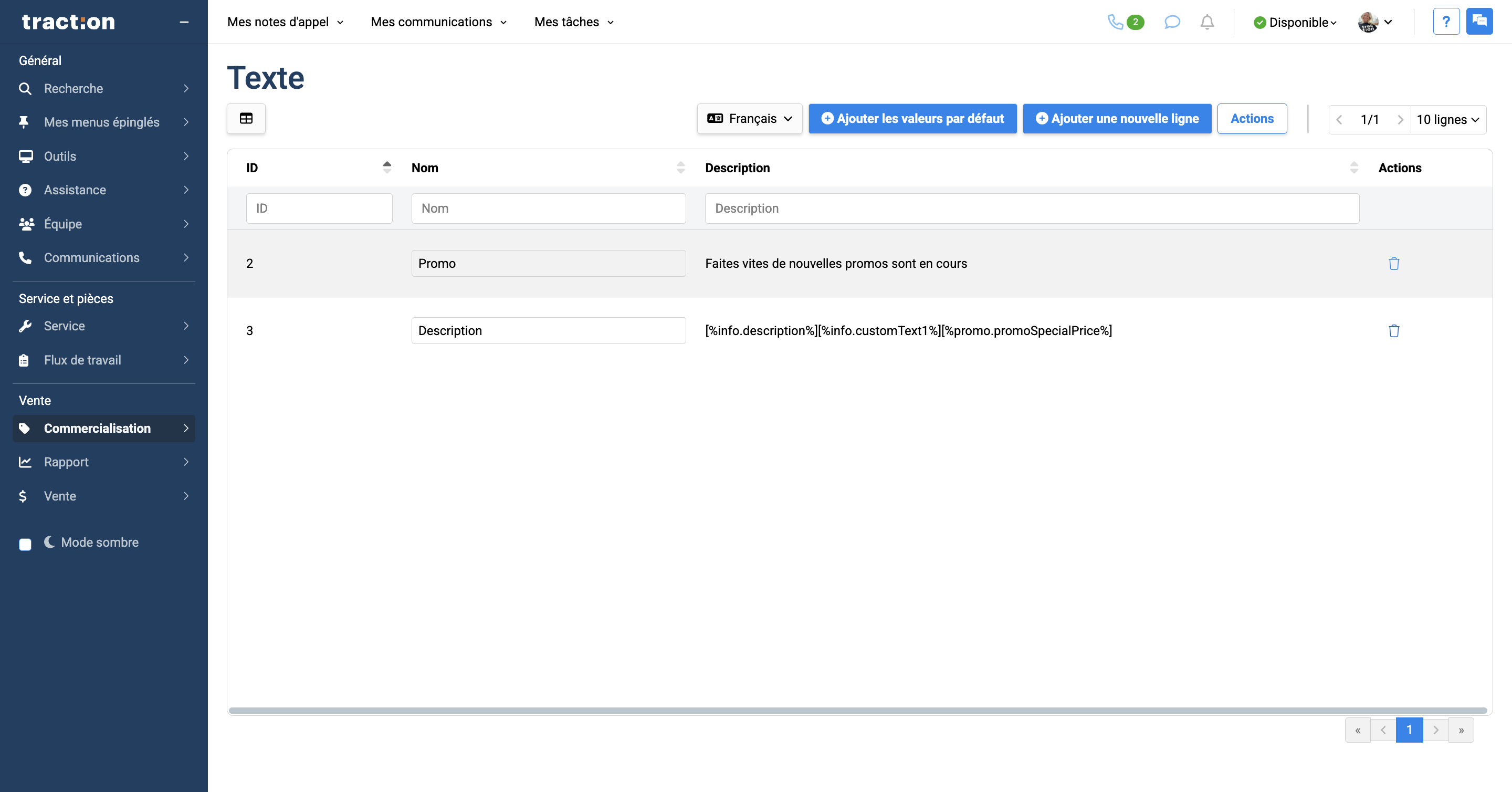 Step #12: Pour supprimer une ligne de texte, appuyez sur la poubelle