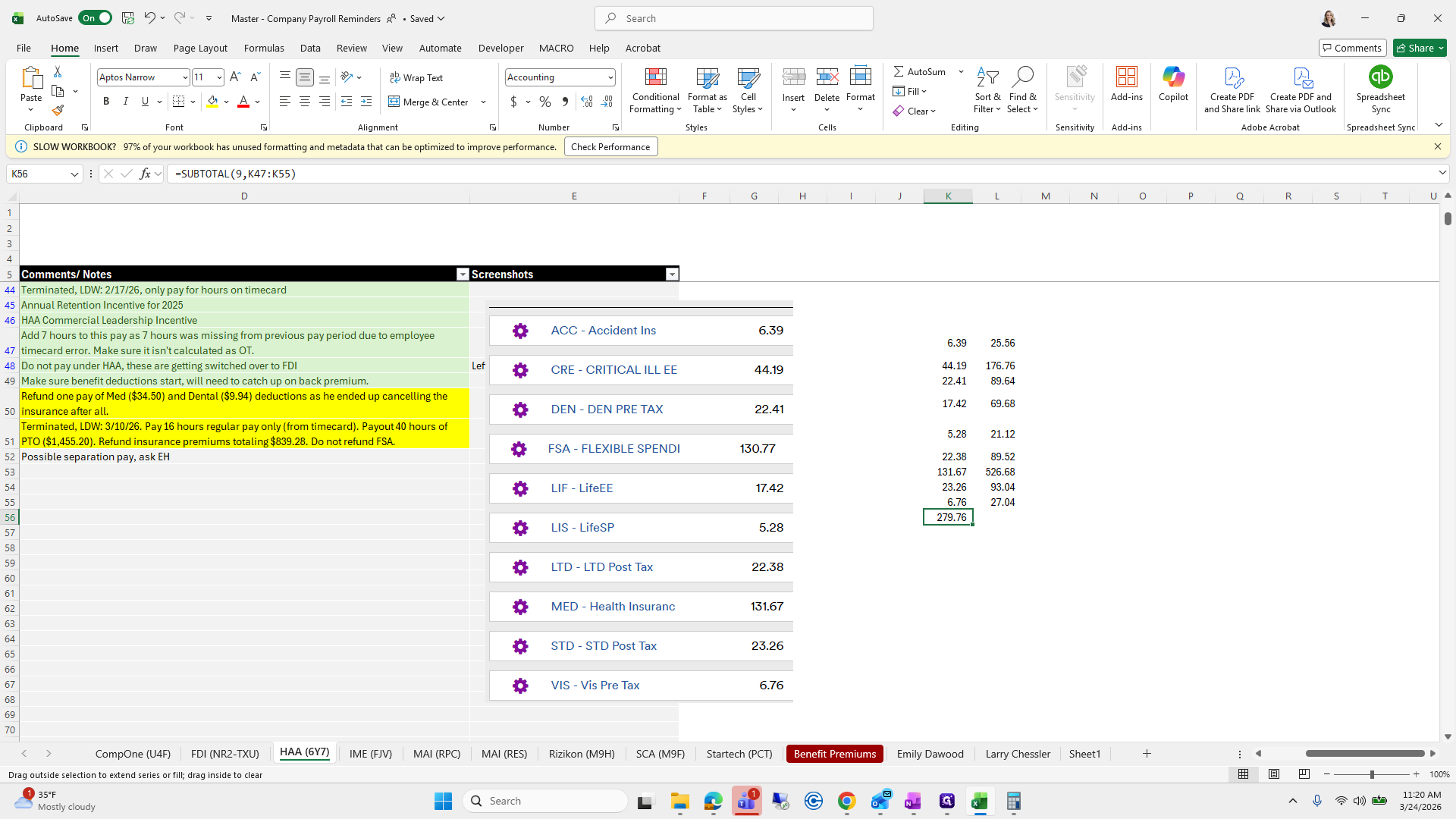 Step #110: Double-click on "279.76"