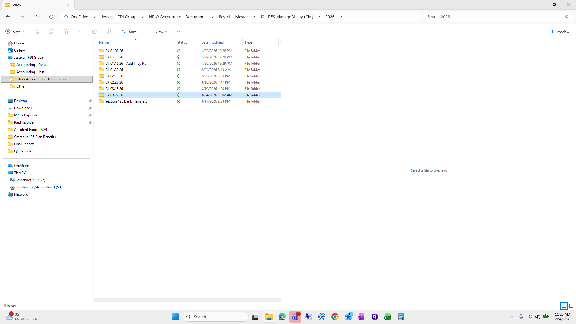 Step #163: Double-click on "Ck 03.27.26"