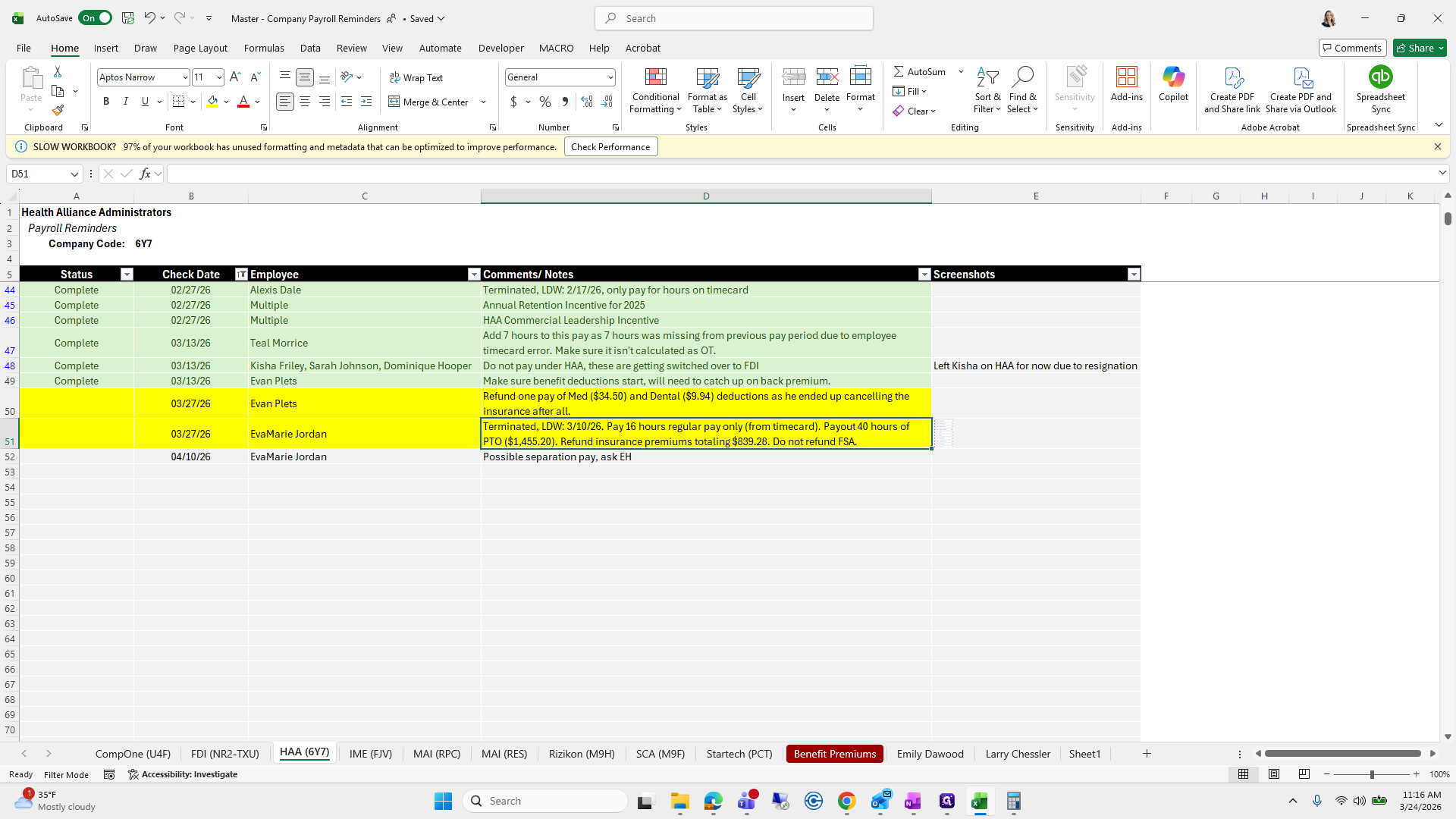 Step #2: Click on "Refund insurance premiums totaling $ 839.28"