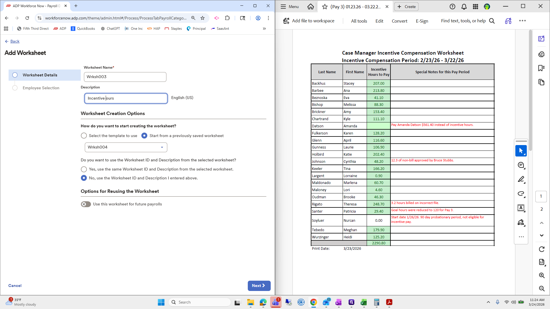 Step #178: Click on "Incentive purs"