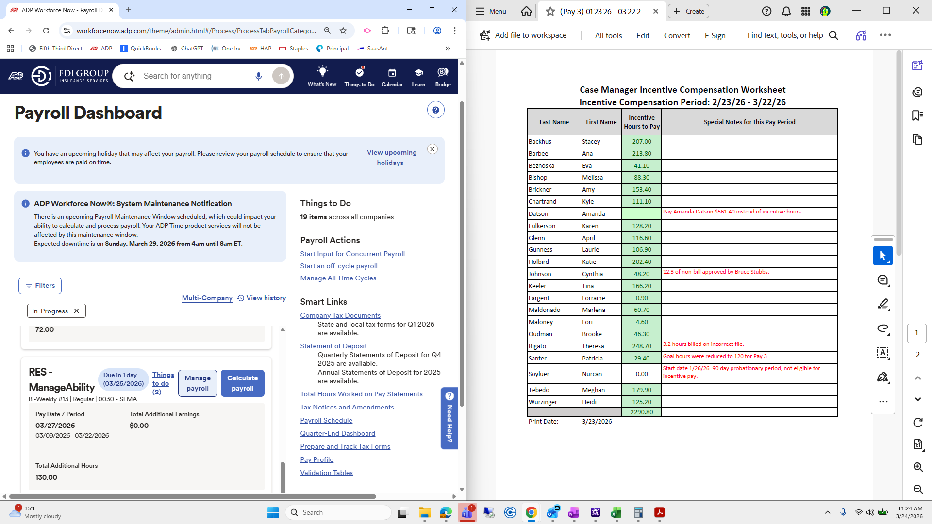 Step #167: Click on "payroll"