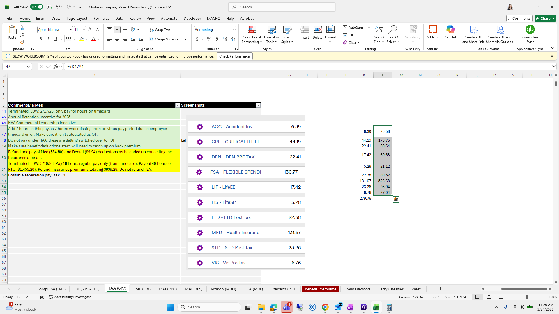 Step #109: Click on "279.76"