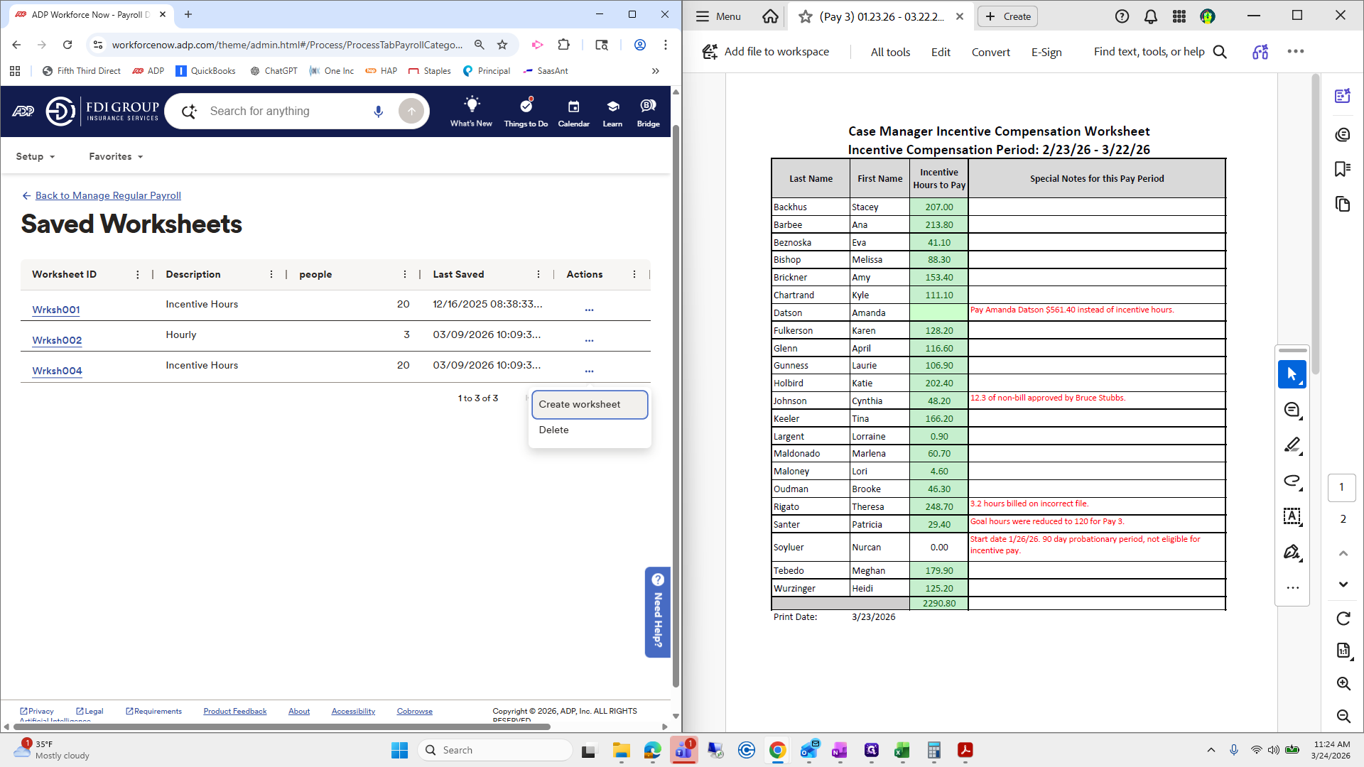 Step #175: Click on "Create worksheet"