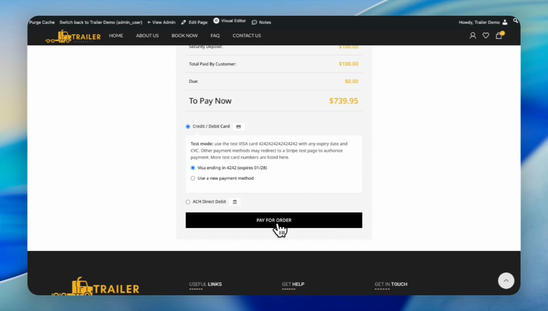 Step #10: Click the 'Pay for Order' button.