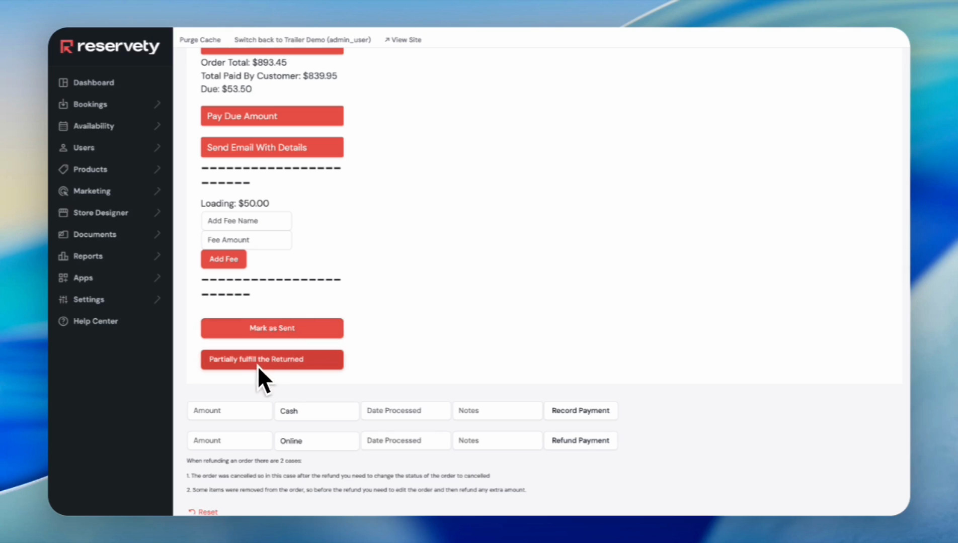 Step #22: Scroll down and find the section labeled as "Mark as Sent." It will change the status of this order, or you can partially fulfill the returned.