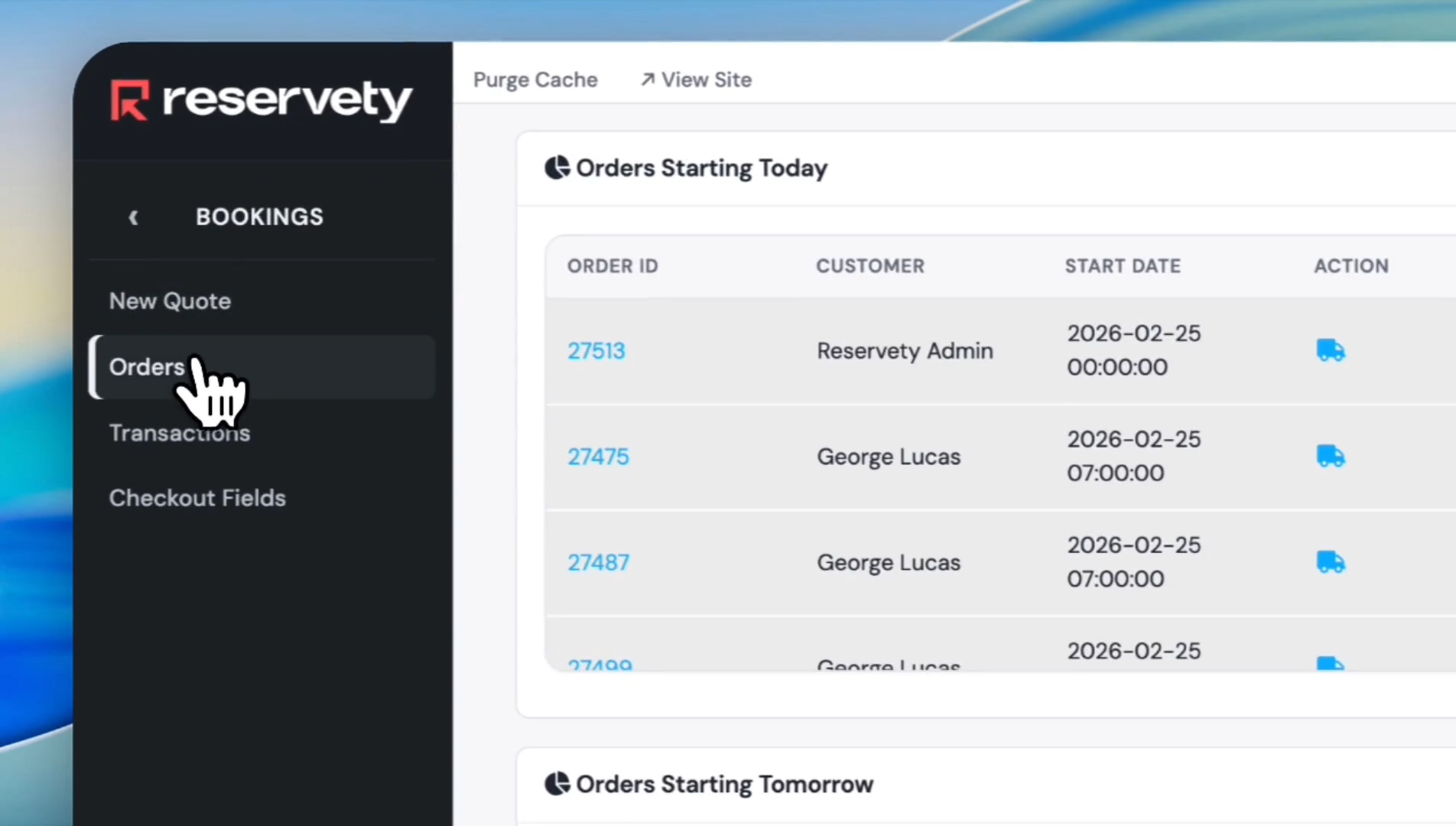 Step #3: Click on Orders.