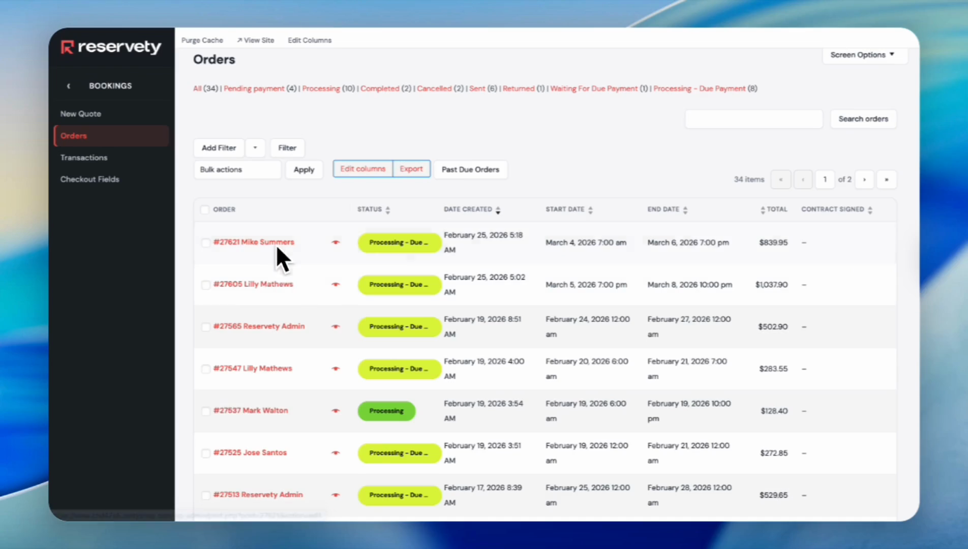 Step #4: Click on the order you want to prepare.