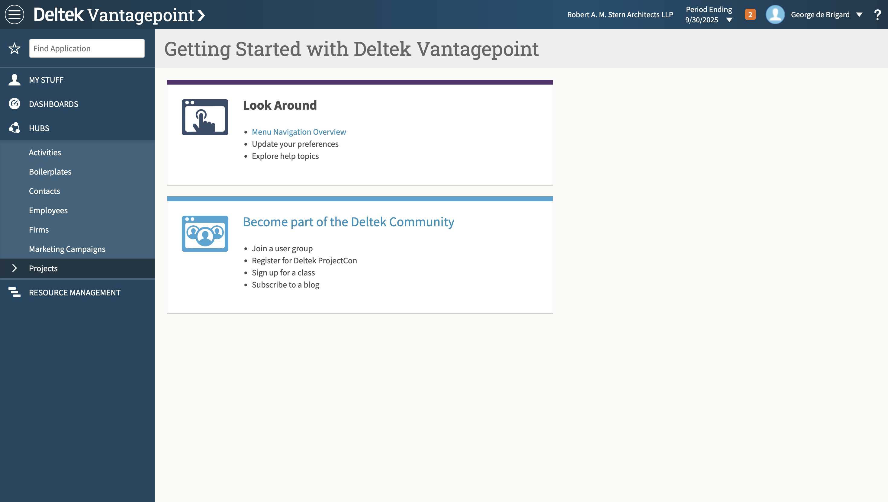 Step #3: Click on "Projects"