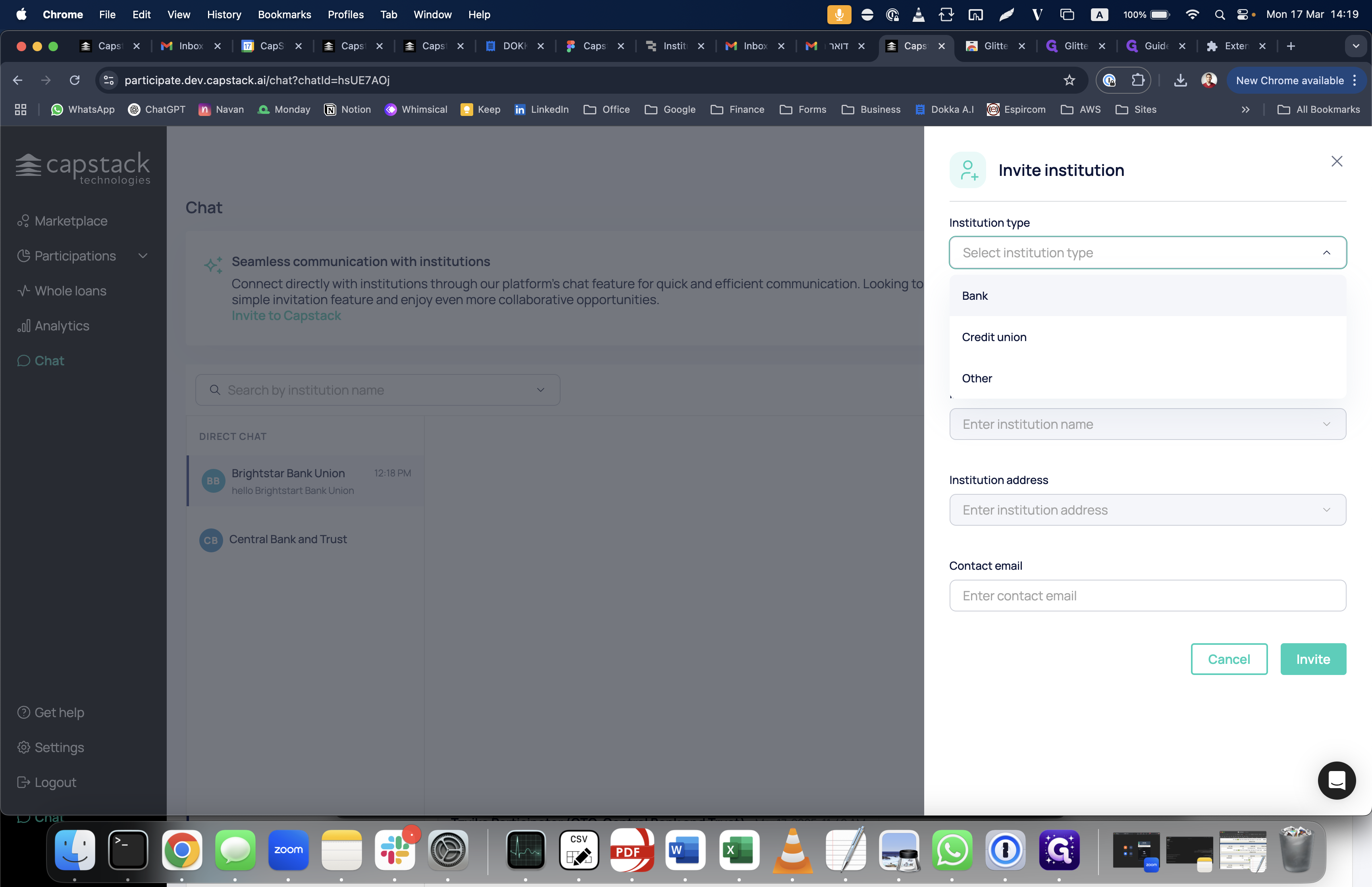 Step #9: Select the institution type