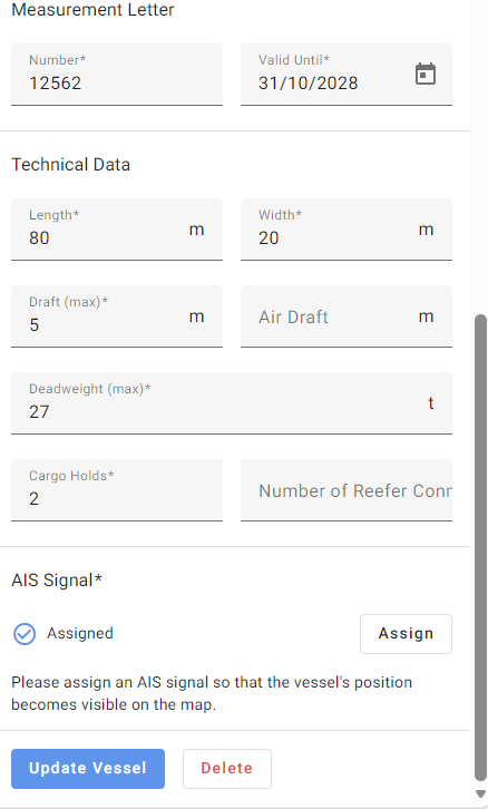Step #5: At the very bottom, click "Update Vessel".