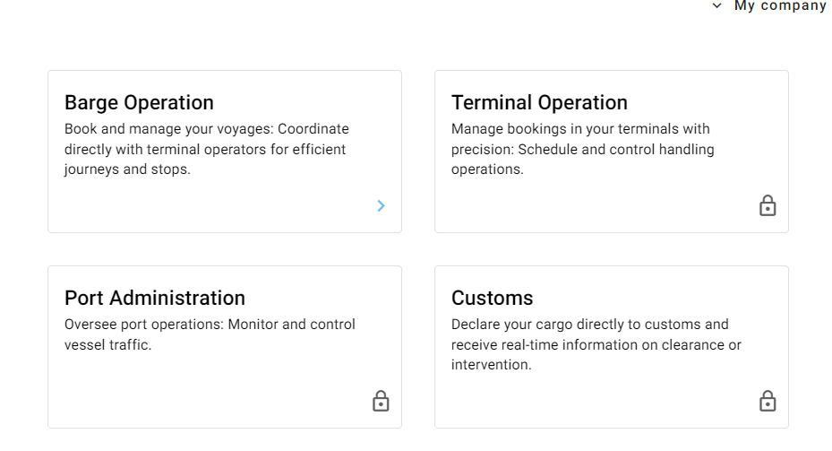 Step #1: On the RPIS Platform, select the “Barge Operation” section.